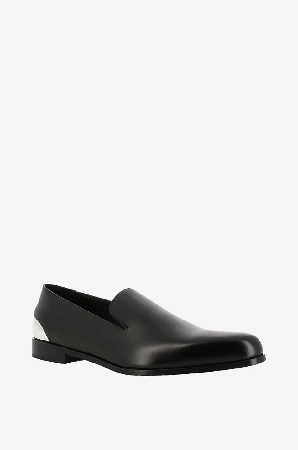 ALEXANDER McQUEEN Slippers en cuir lisse brillant à talon en métal Lux Trend Homme NOIR 1