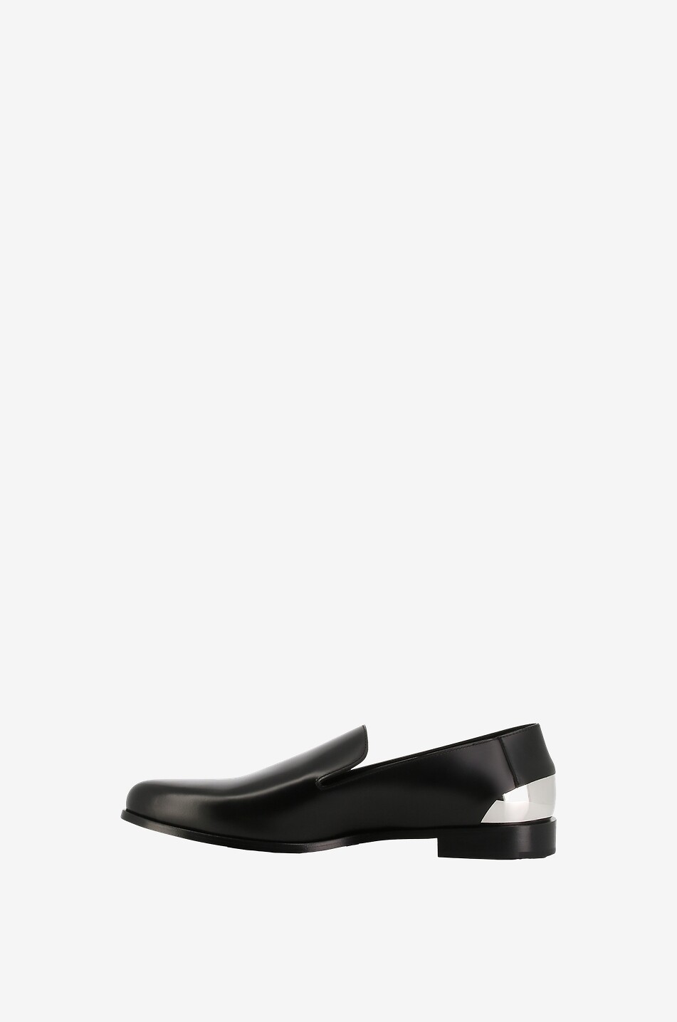 ALEXANDER McQUEEN Slippers en cuir lisse brillant à talon en métal Lux Trend Homme NOIR 3