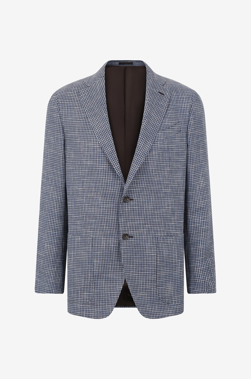 CARUSO Blazer en laine et coton à boutonnage simple Homme BLEU MOYEN 1