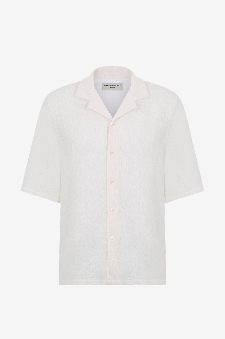 Textured cotton short-sleeved shirt Eren