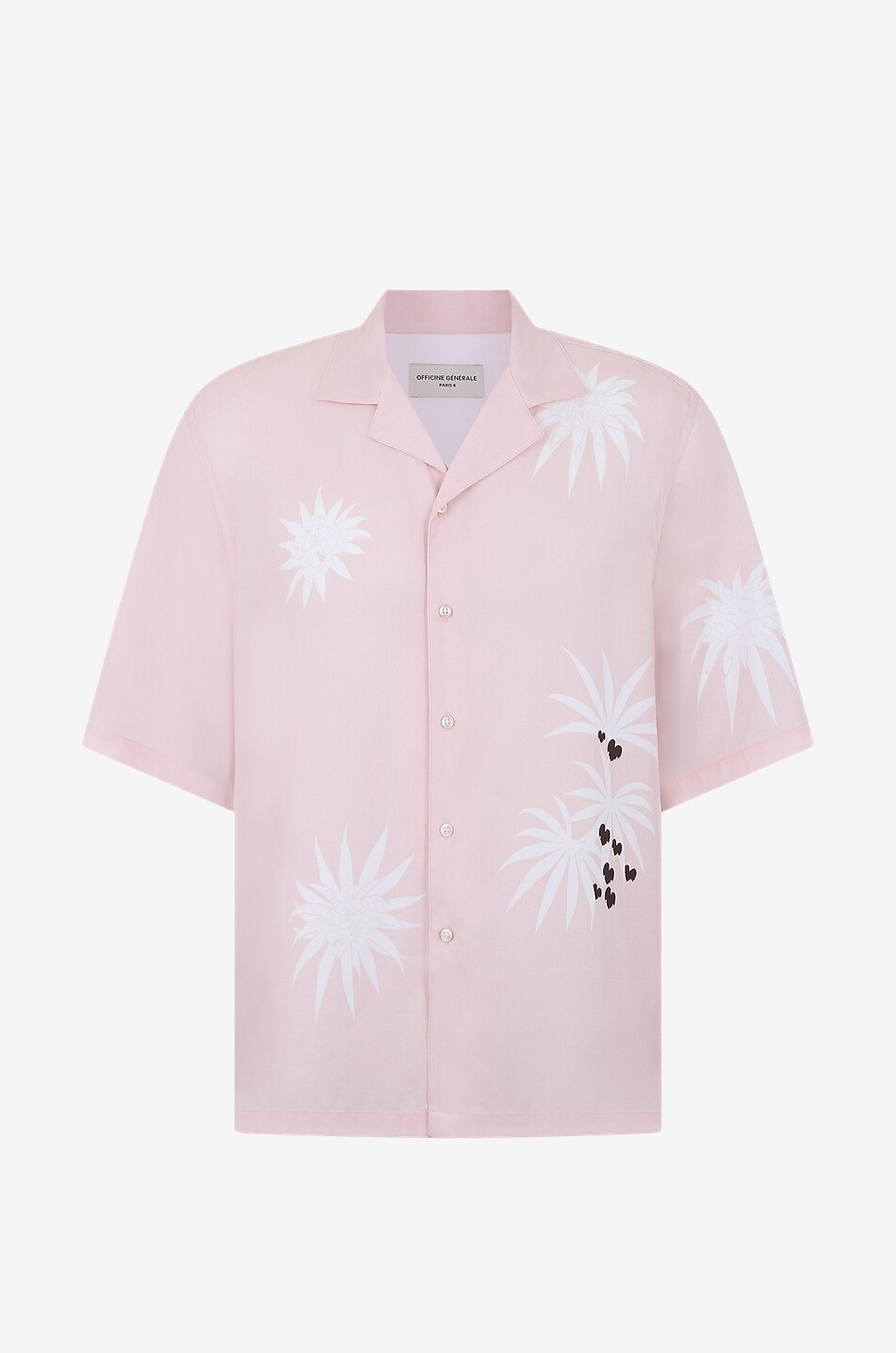 OFFICINE GENERALE Kurzarm-Hemd aus Lyocell Eren Herren ROSA 1