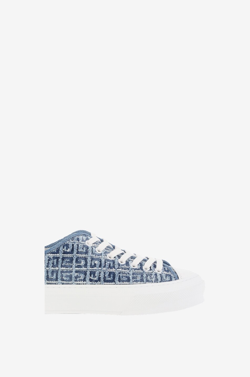 GIVENCHY Baskets basses en denim 4G City Femme BLEU 7