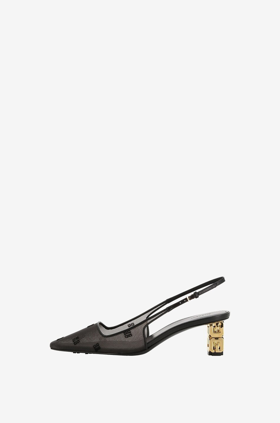 GIVENCHY G Cube 50 embroidered net slingback pumps Women BLACK 4