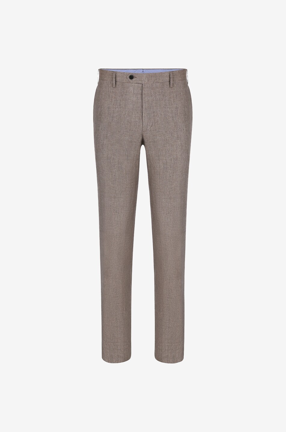 Mottled linen slim fit trousers