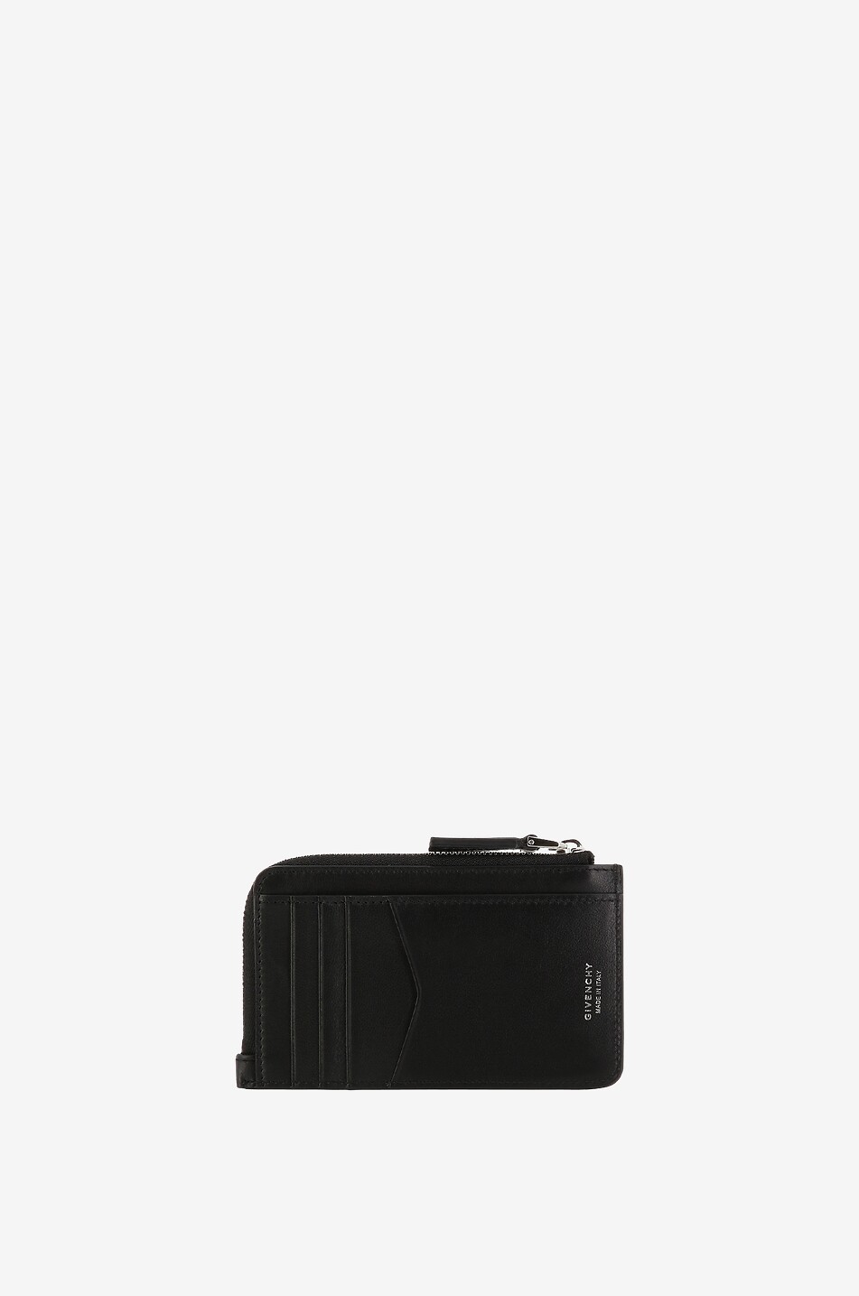 4G embossed leather zipped card case