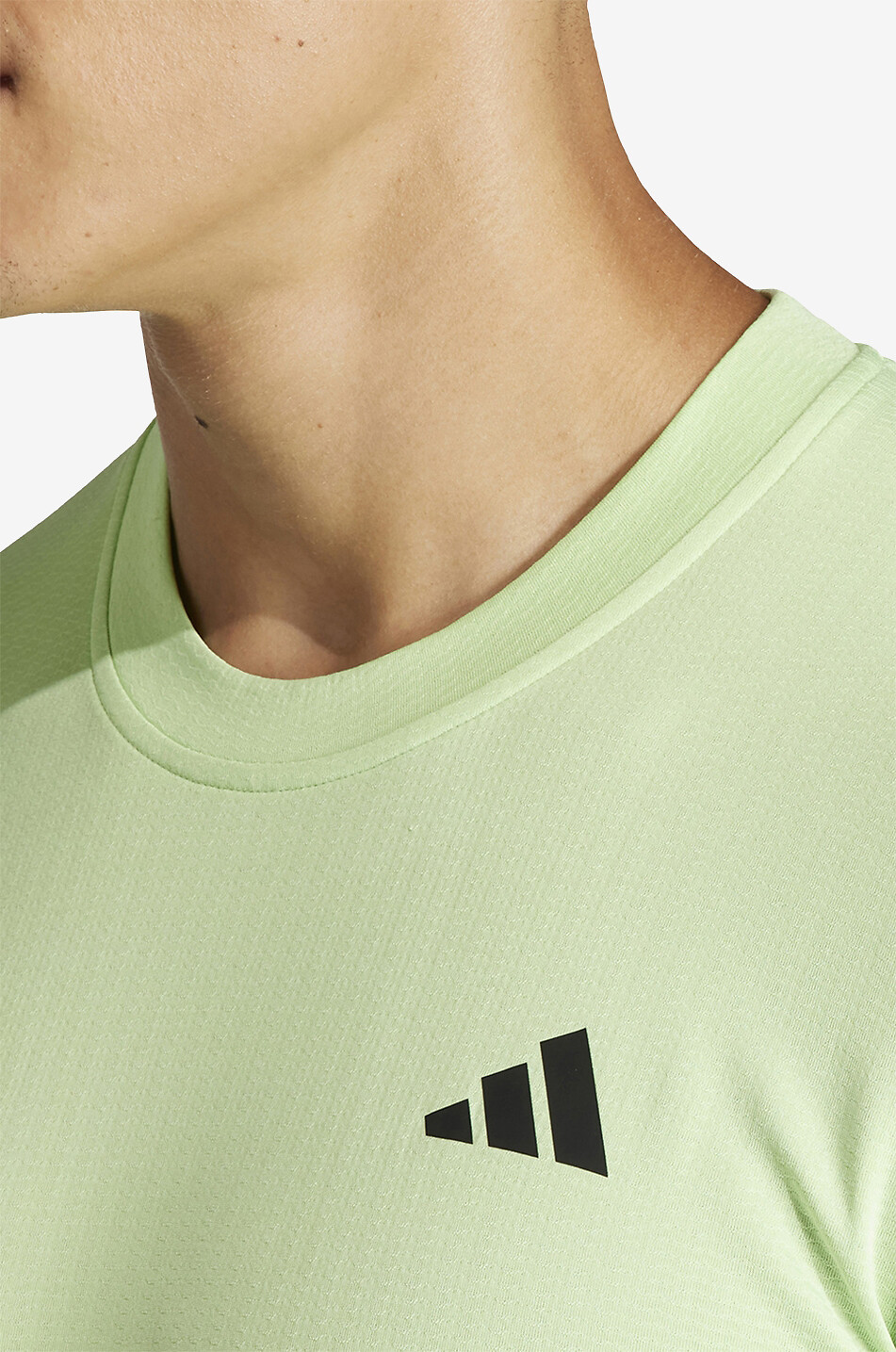 ADIDAS Kurzarm-Slim-Fit-Tennis-T-Shirt FreeLift Herren HELLGRÜN 5
