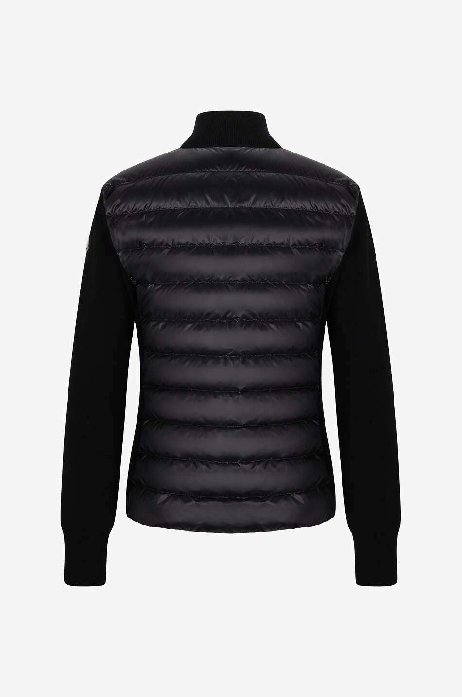 Cardigan ajusté zippé en laine et parties doudoune