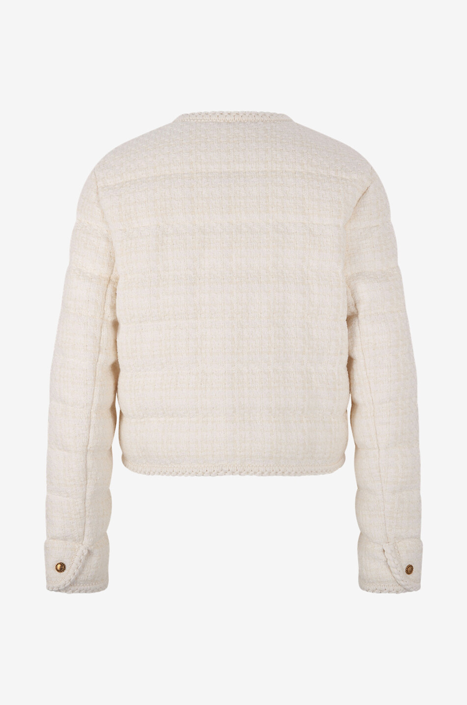 MONCLER Eliadi short tweed down jacket Women Light beige 2