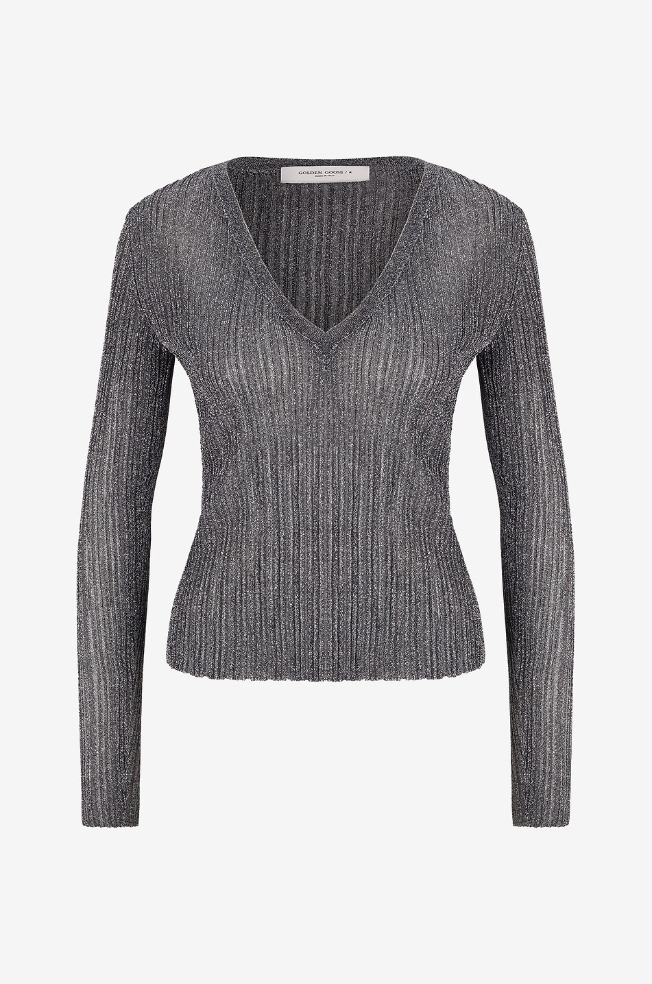 Lendy ribbed sparkling V-neck sheath jumper