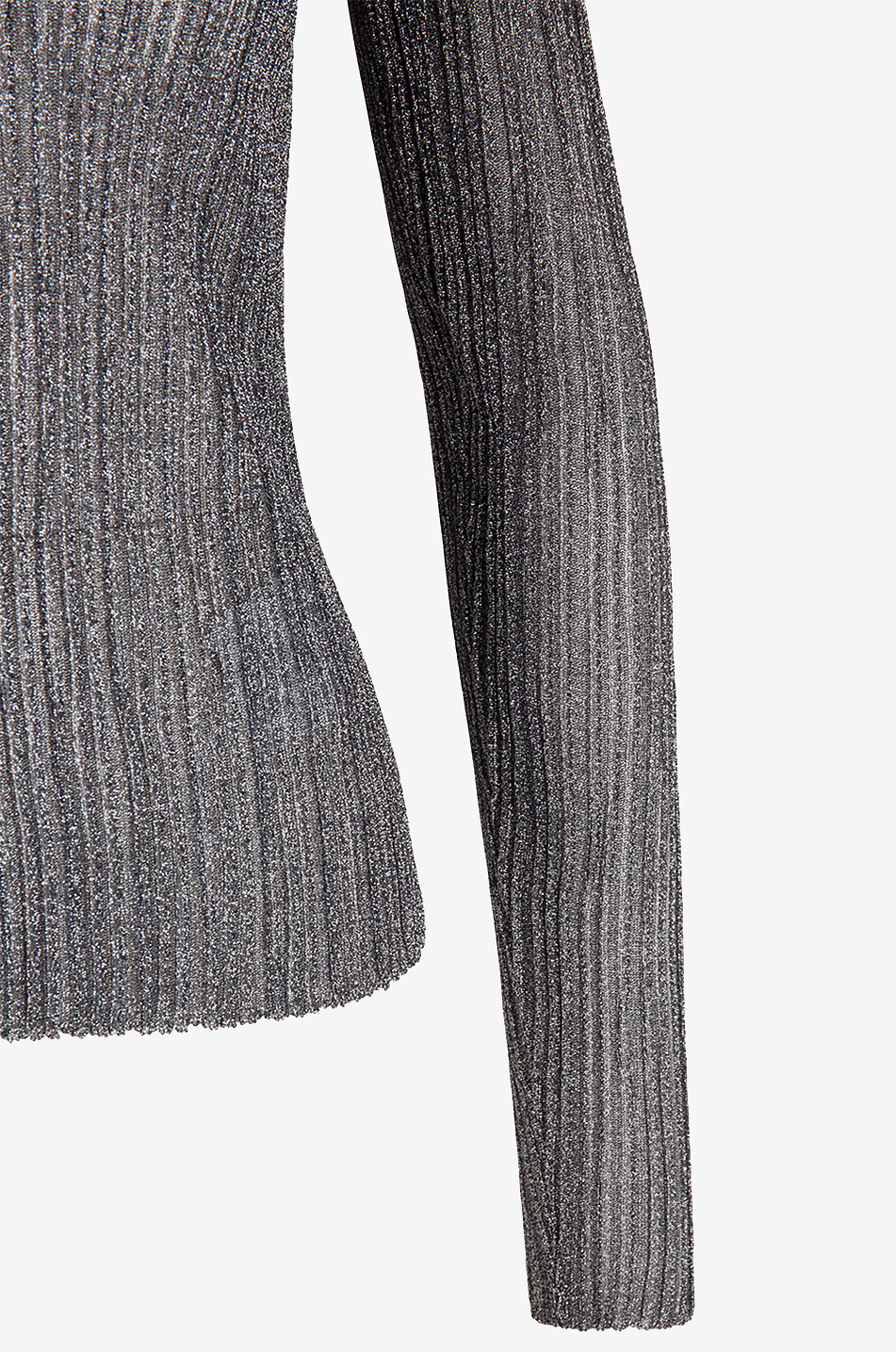 GOLDEN GOOSE Lendy ribbed sparkling V-neck sheath jumper Women GREY 3