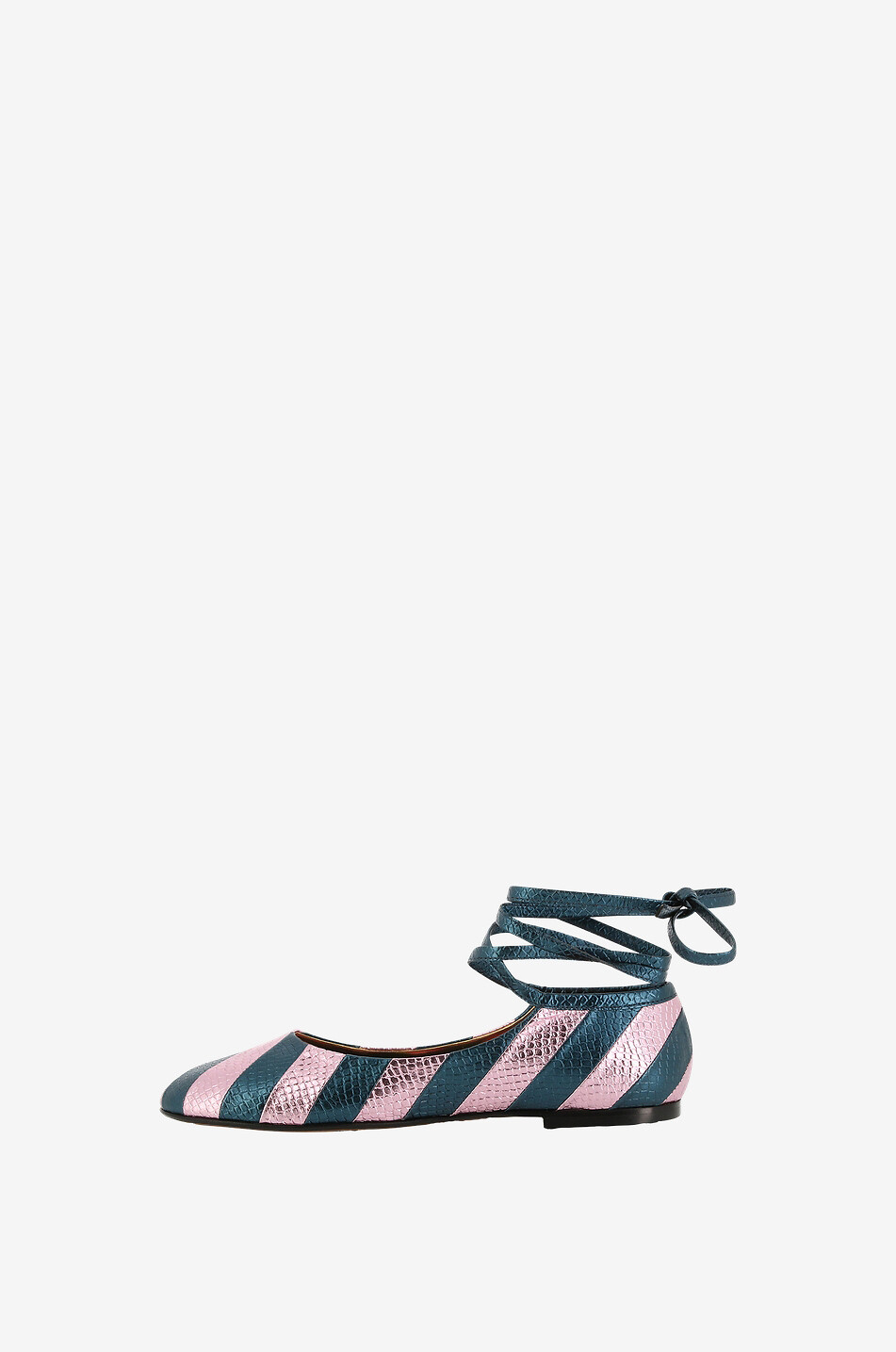 LA DOUBLEJ Ballerines rayées métallisées Faux Python Femme MULTICOLORE 3