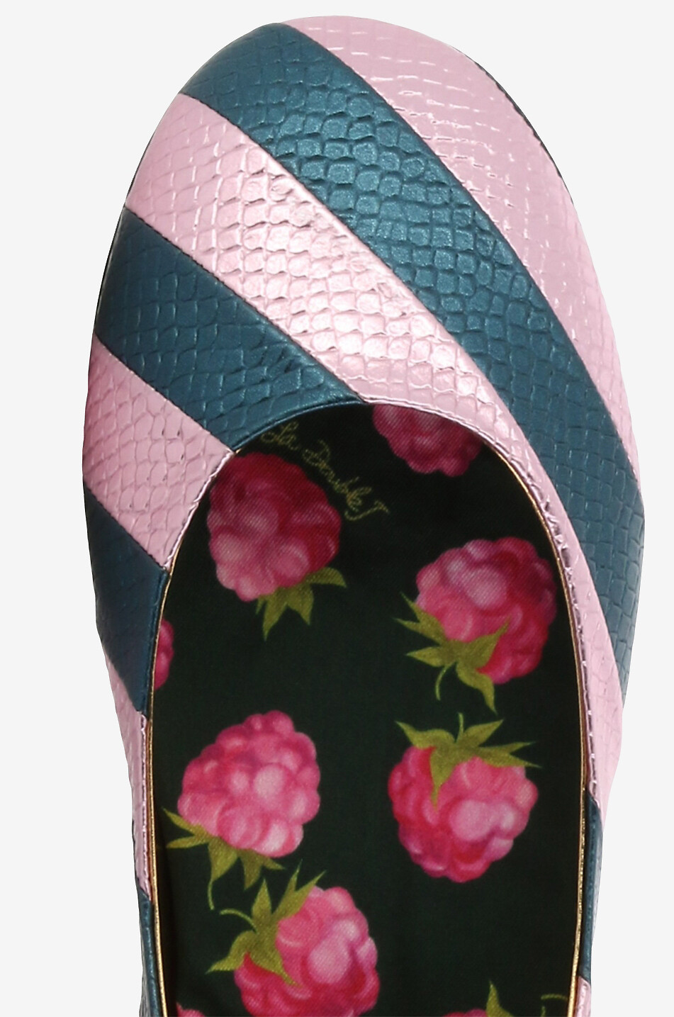 LA DOUBLEJ Ballerines rayées métallisées Faux Python Femme MULTICOLORE 5