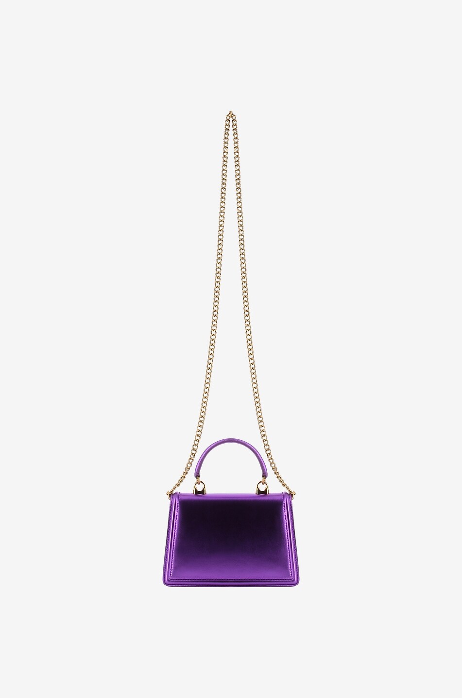 DOLCE & GABBANA Devotion small metallic leather handbag Women PURPLE 3