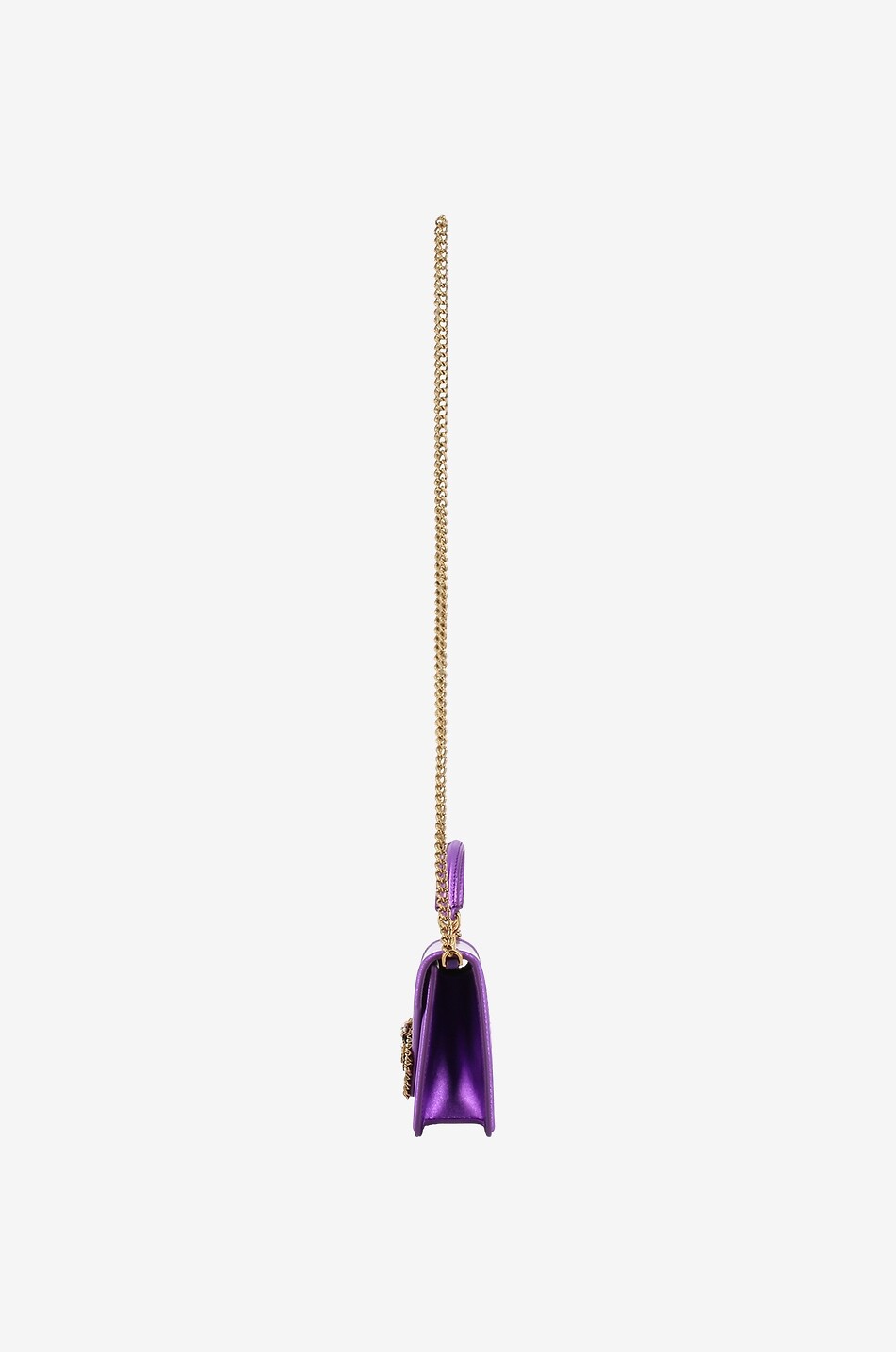 DOLCE & GABBANA Devotion small metallic leather handbag Women PURPLE 4