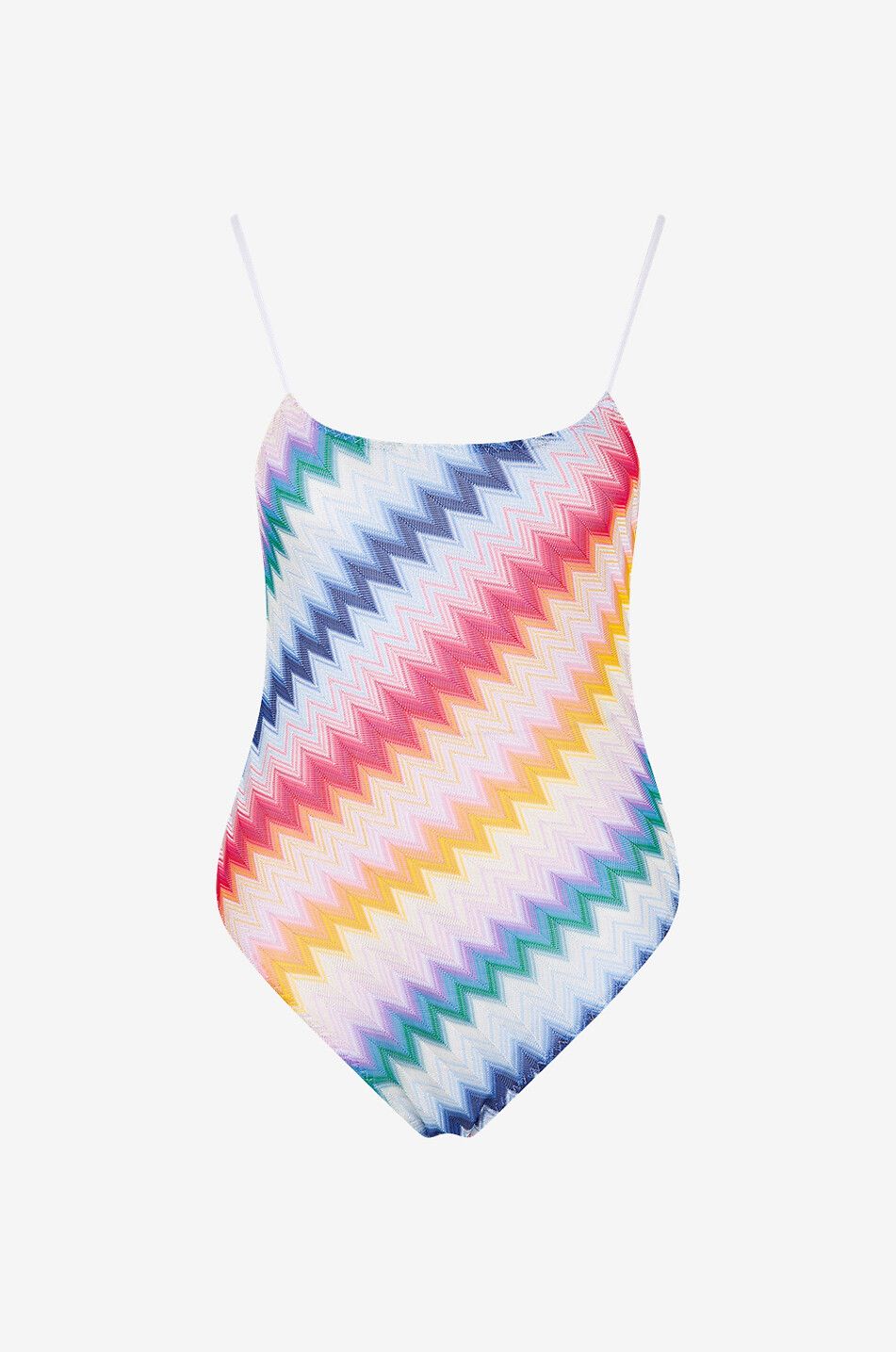 Lurex and herringbone adorned knit swimsuit