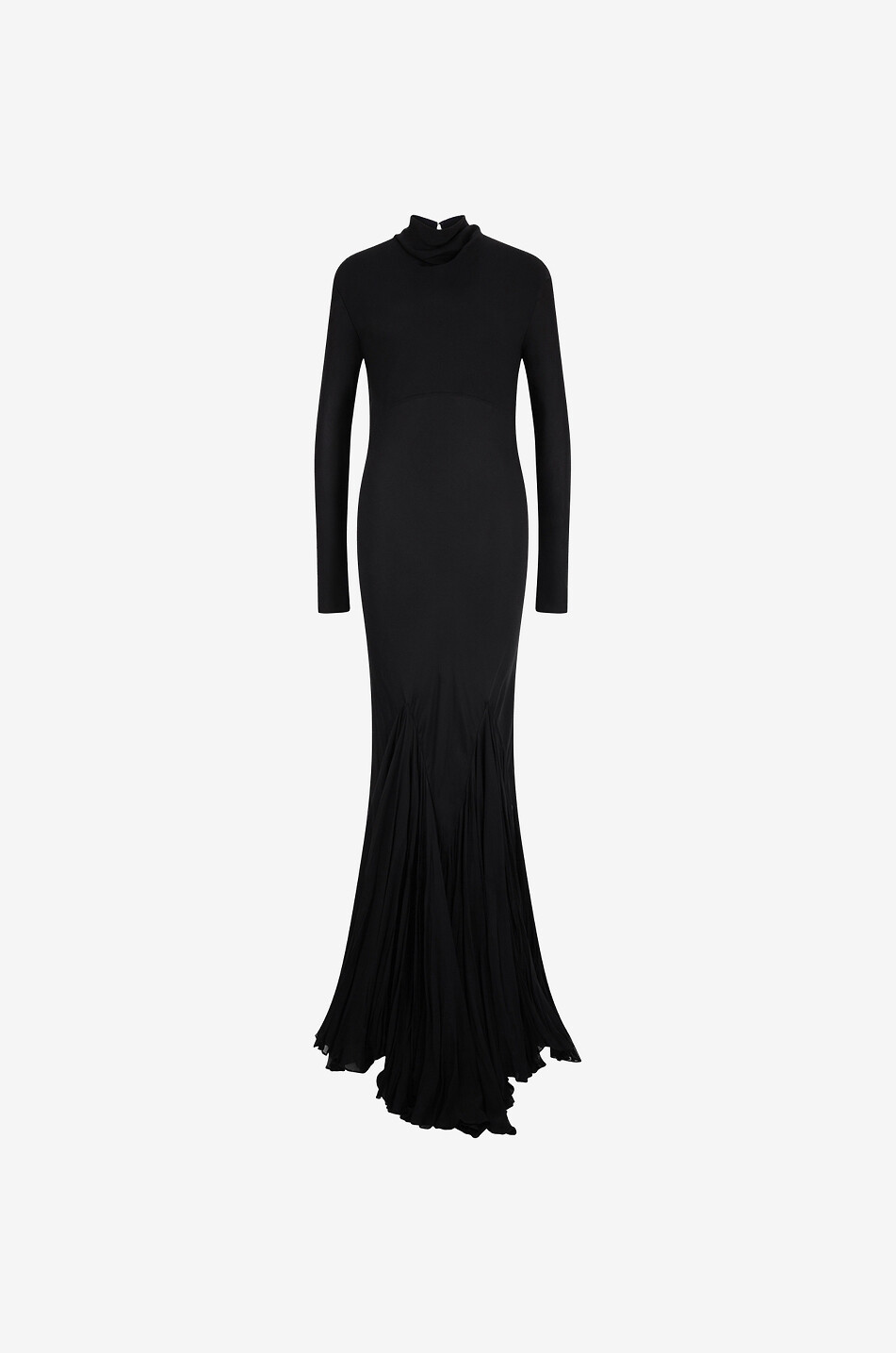 KHAITE The Metin long silk dress with pleated details Women BLACK 1