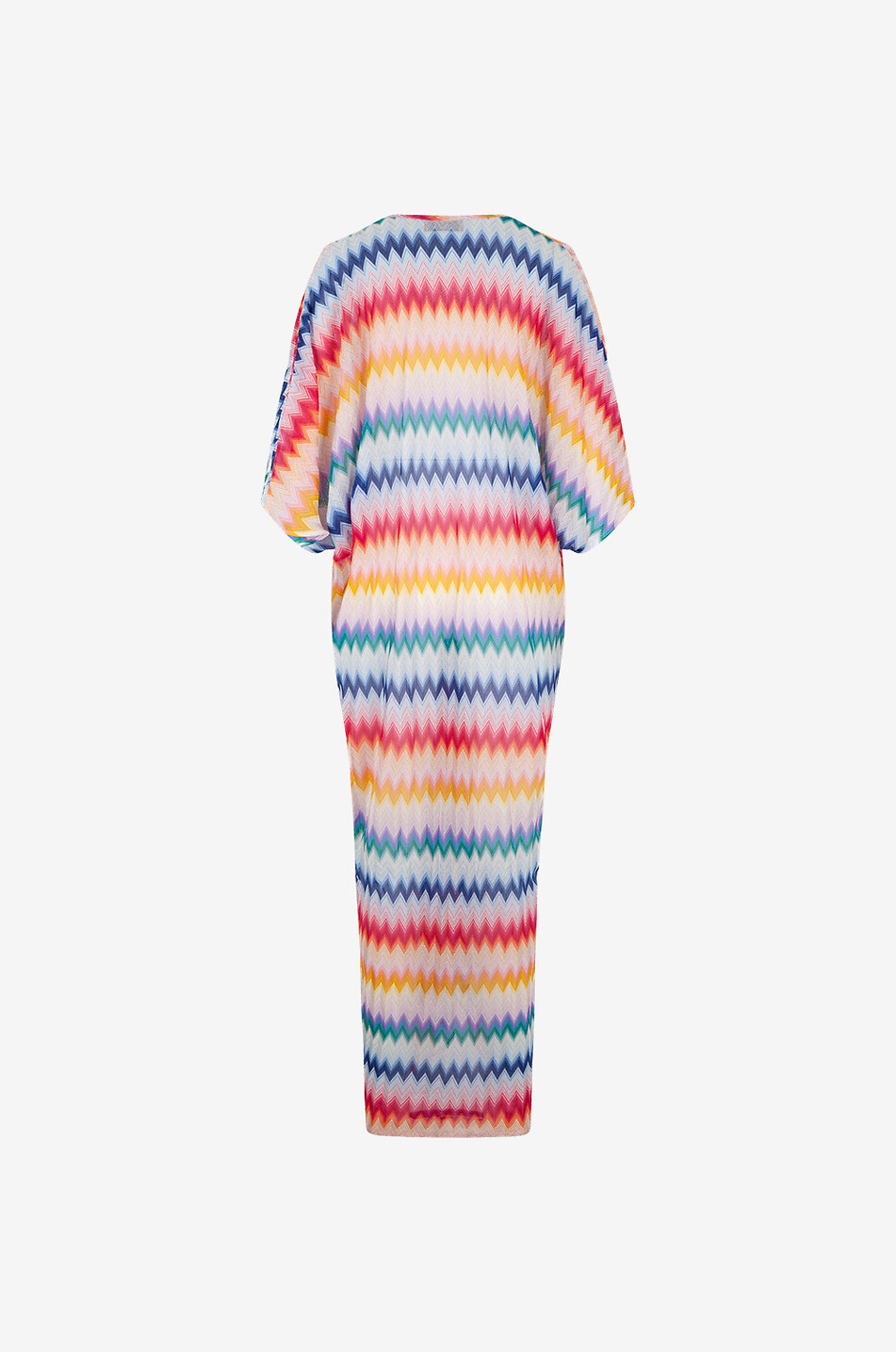 MISSONI Caftan de plage long en maille à chevrons colorés et lurex Femme MULTICOLORE 2