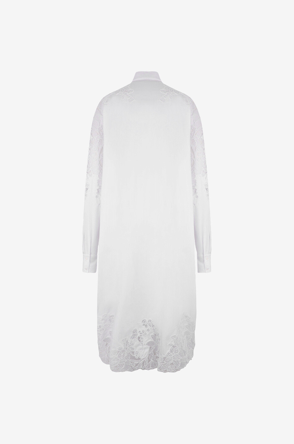 ERMANNO SCERVINO Robe chemise droite midi en popeline et denim Femme BLANC 2