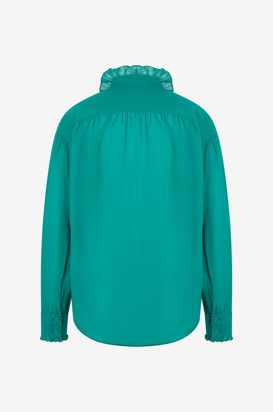 Gerüschte Bluse aus Baumwollvoile Pamias