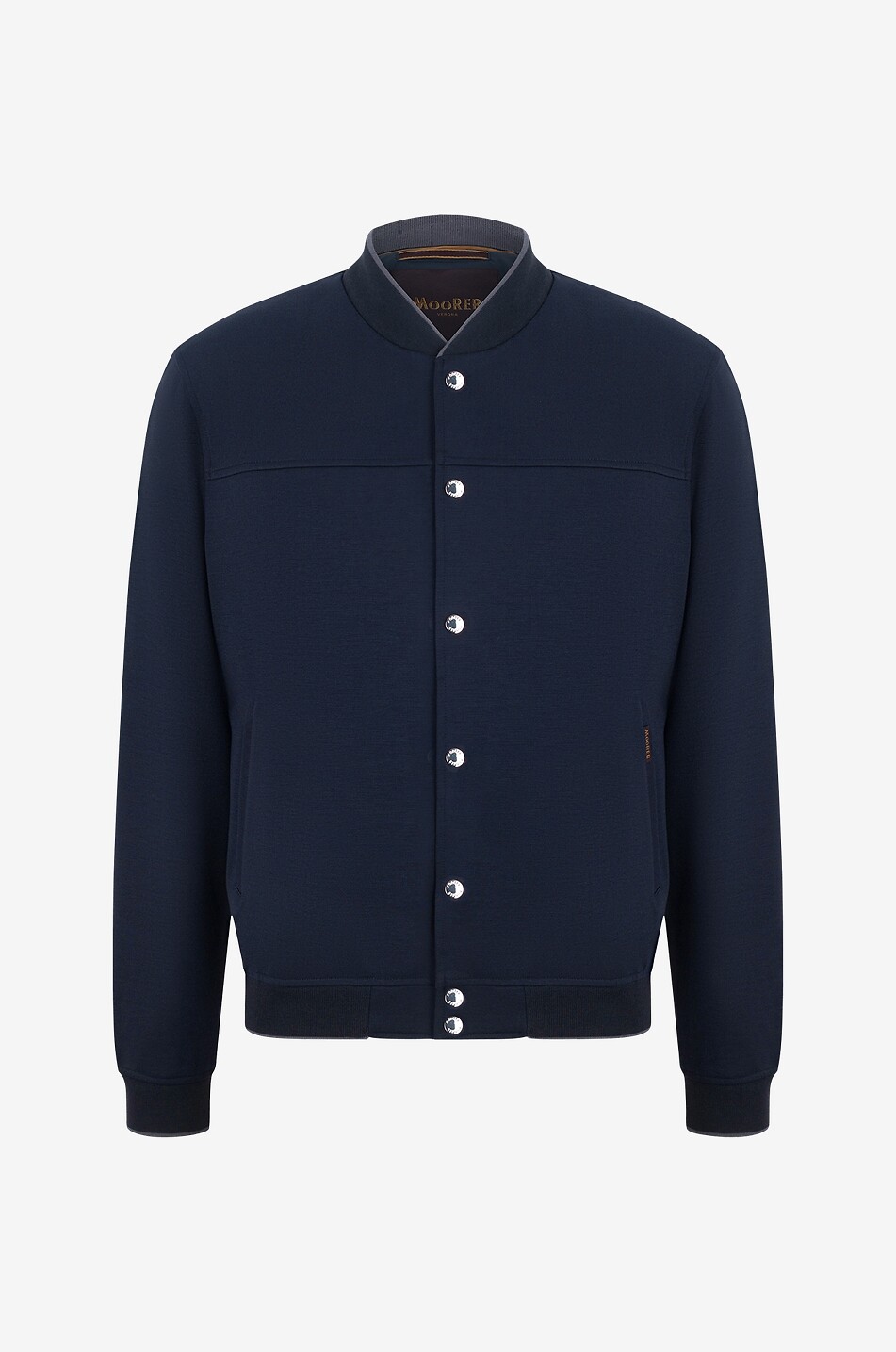 MOORER Darren viscose bomber jacket Men DARK BLUE 2