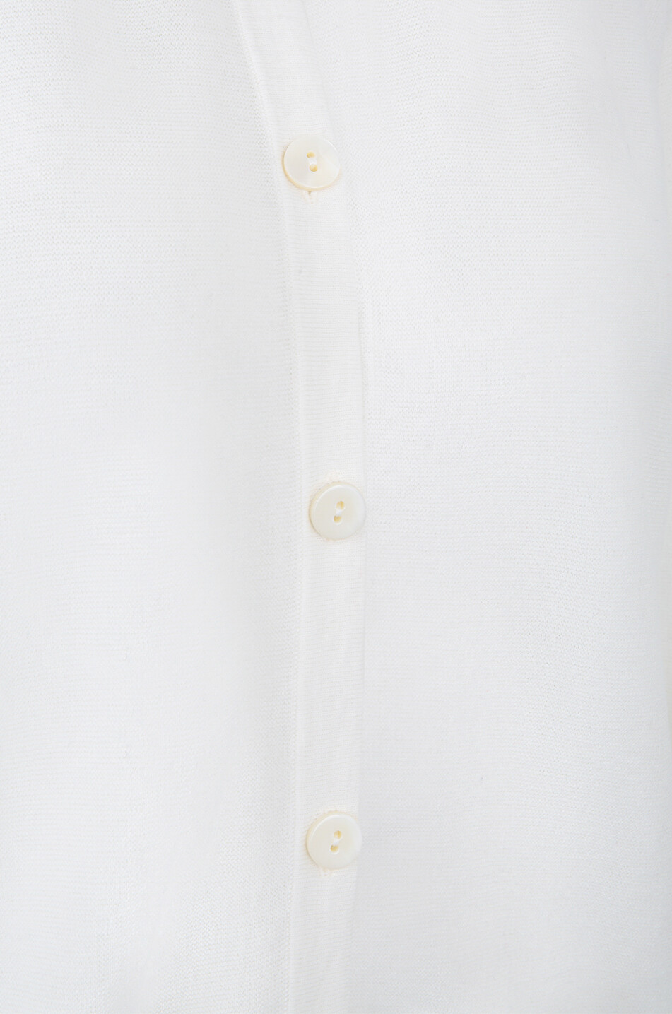 BONGENIE Cardigan fin boutonné à col rond en coton et cachemire Femme BLANC CASSE 3
