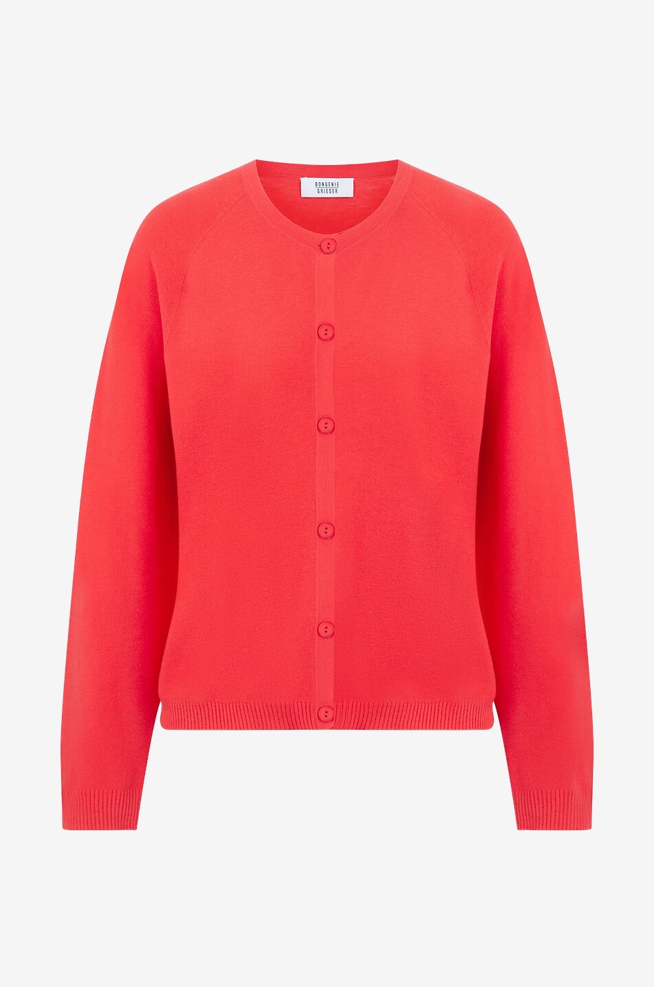 Feiner geknöpfter Rundhals-Cardigan aus Baumwolle und Kaschmir