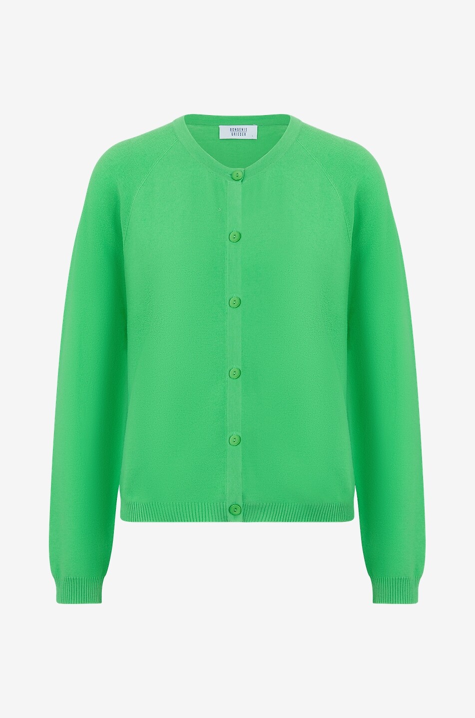 Fine button-down crewneck cotton and cashmere cardigan