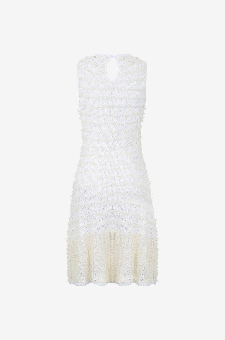 Mini robe sans manches enmaille dentelle tweed