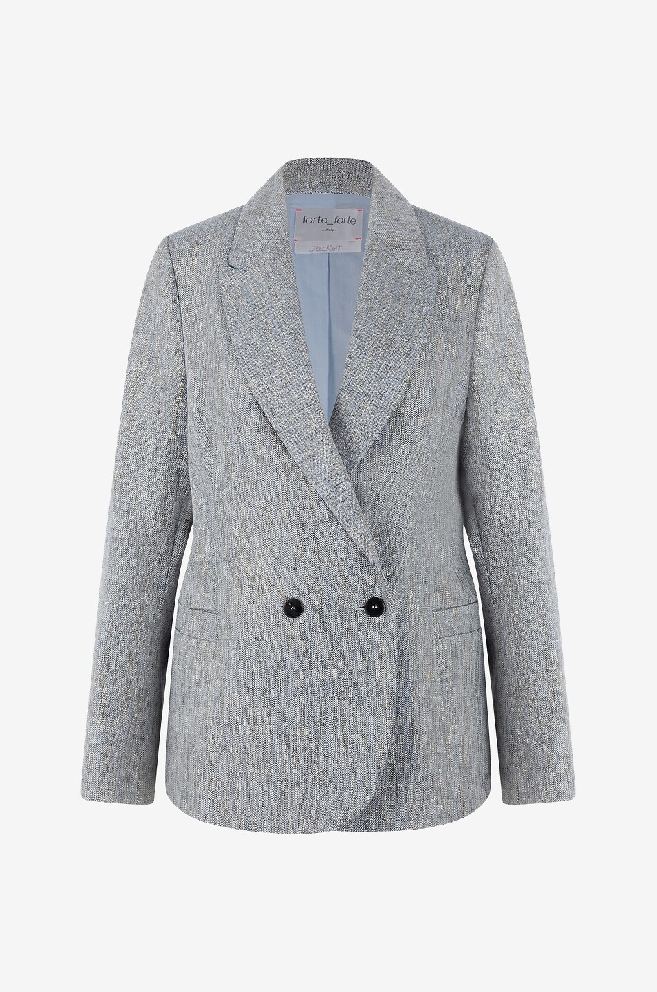 Blazer aus Leinen und Baumwolle mit glitzerndem Fischgrat-Muster