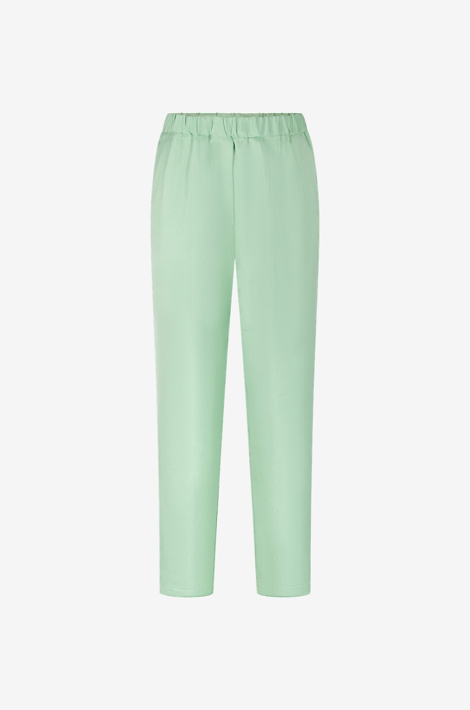 Pantalon carotte en tissu flammé