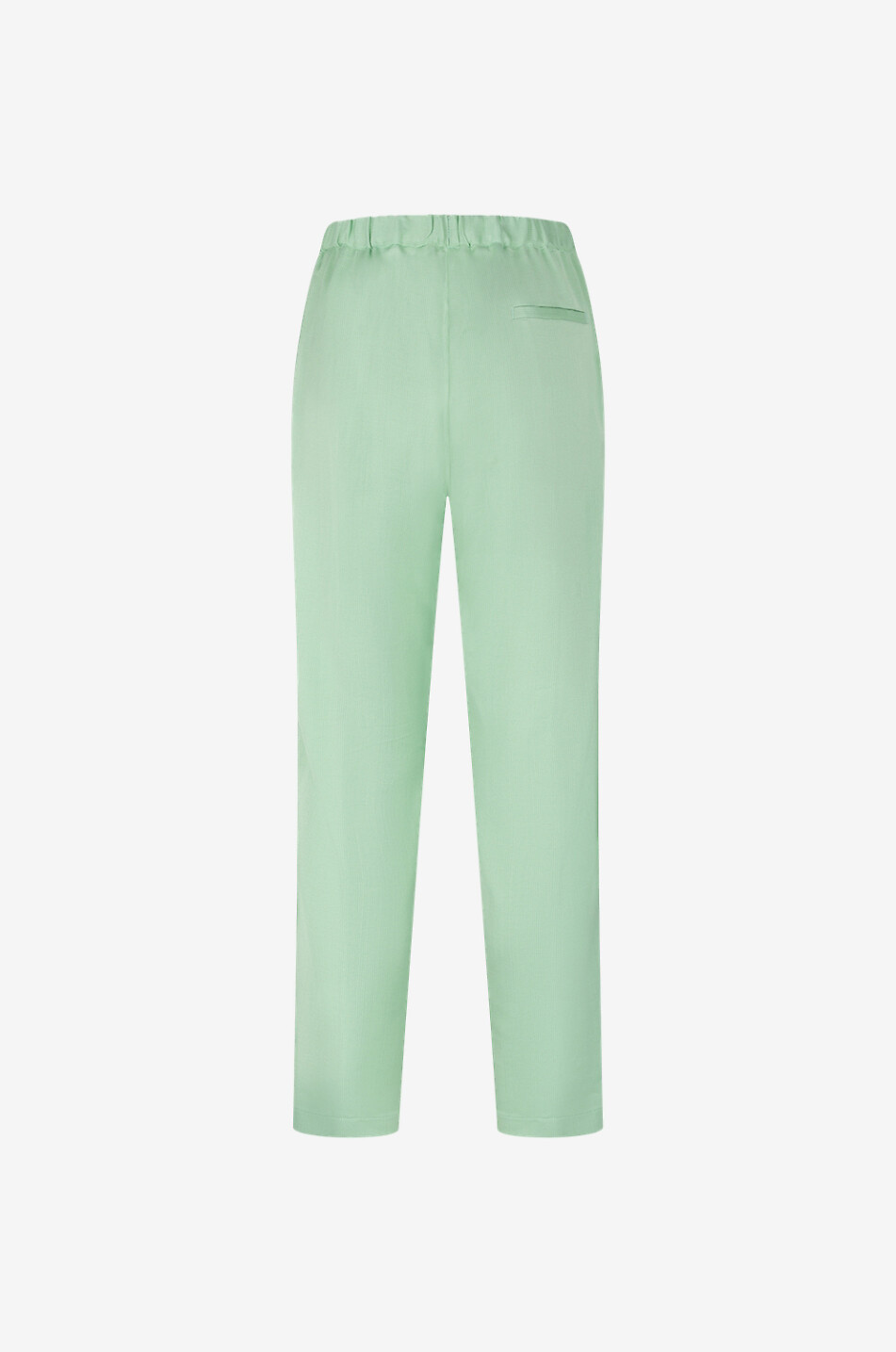 Pantalon carotte en tissu flammé