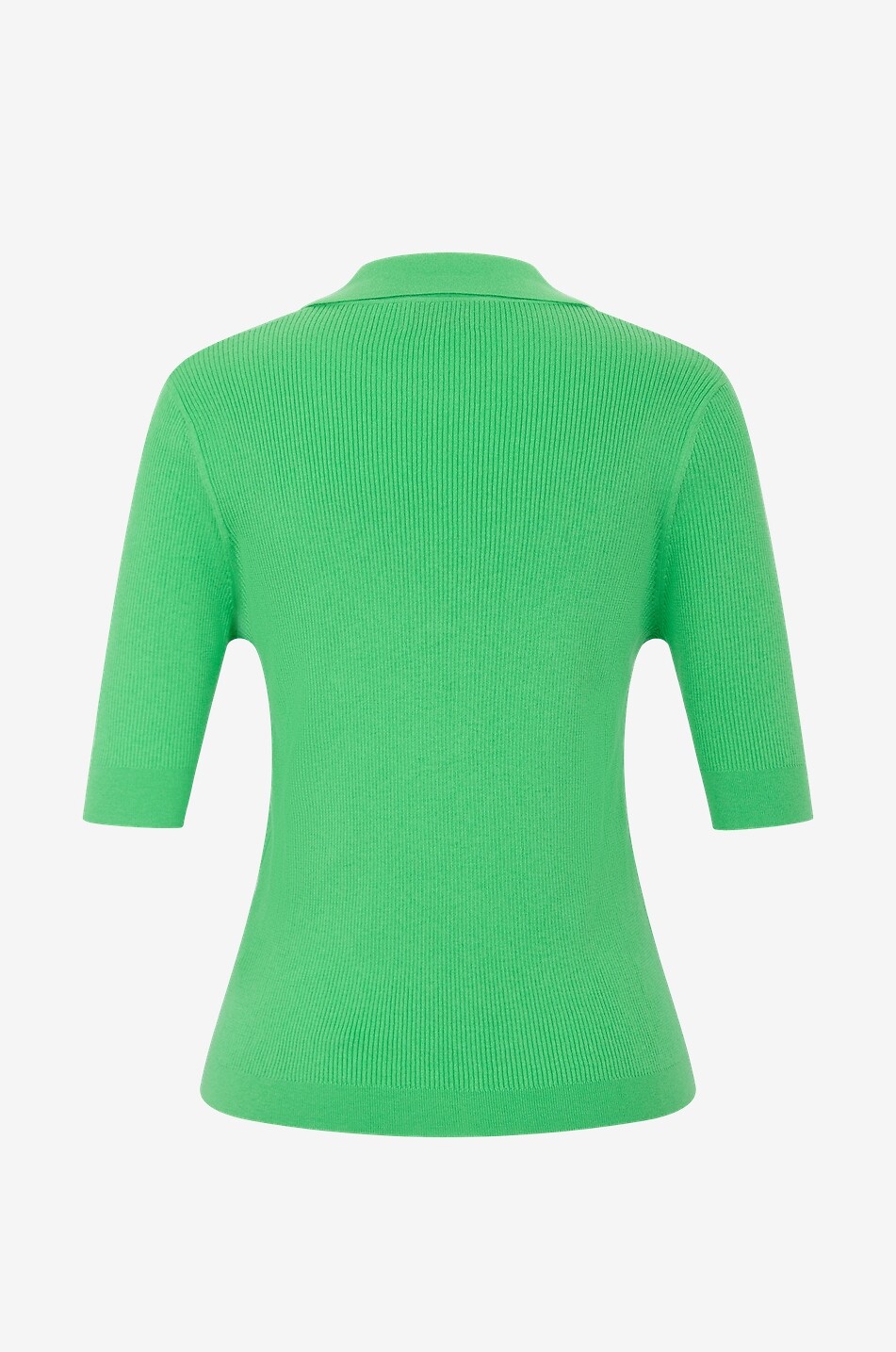 Polo en maille côtelée en coton et cachemire