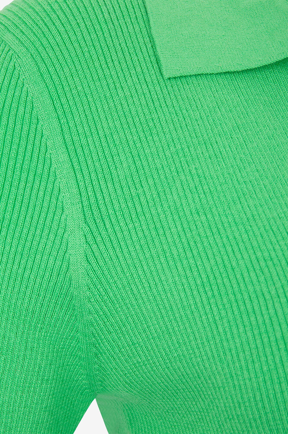 BONGENIE Polo en maille côtelée en coton et cachemire Femme VERT 3