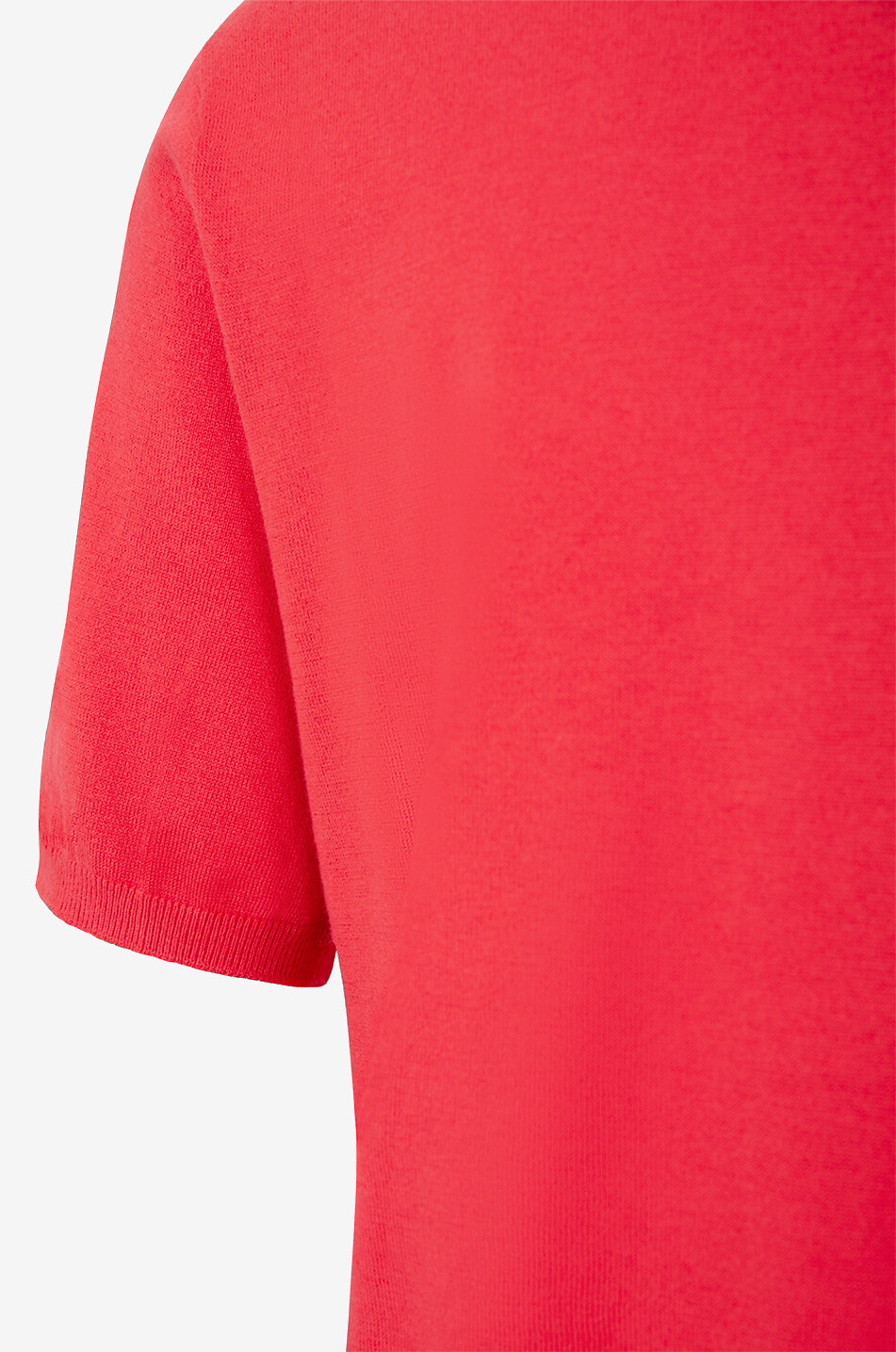 BONGENIE Pull fin à manches courtes en coton et cachemire Femme ROUGE MOYEN 3