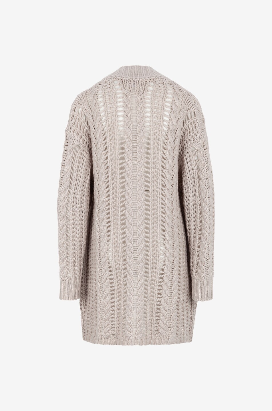 Langer Lochstrick-Cardigan aus Kaschmir und Baumwolle