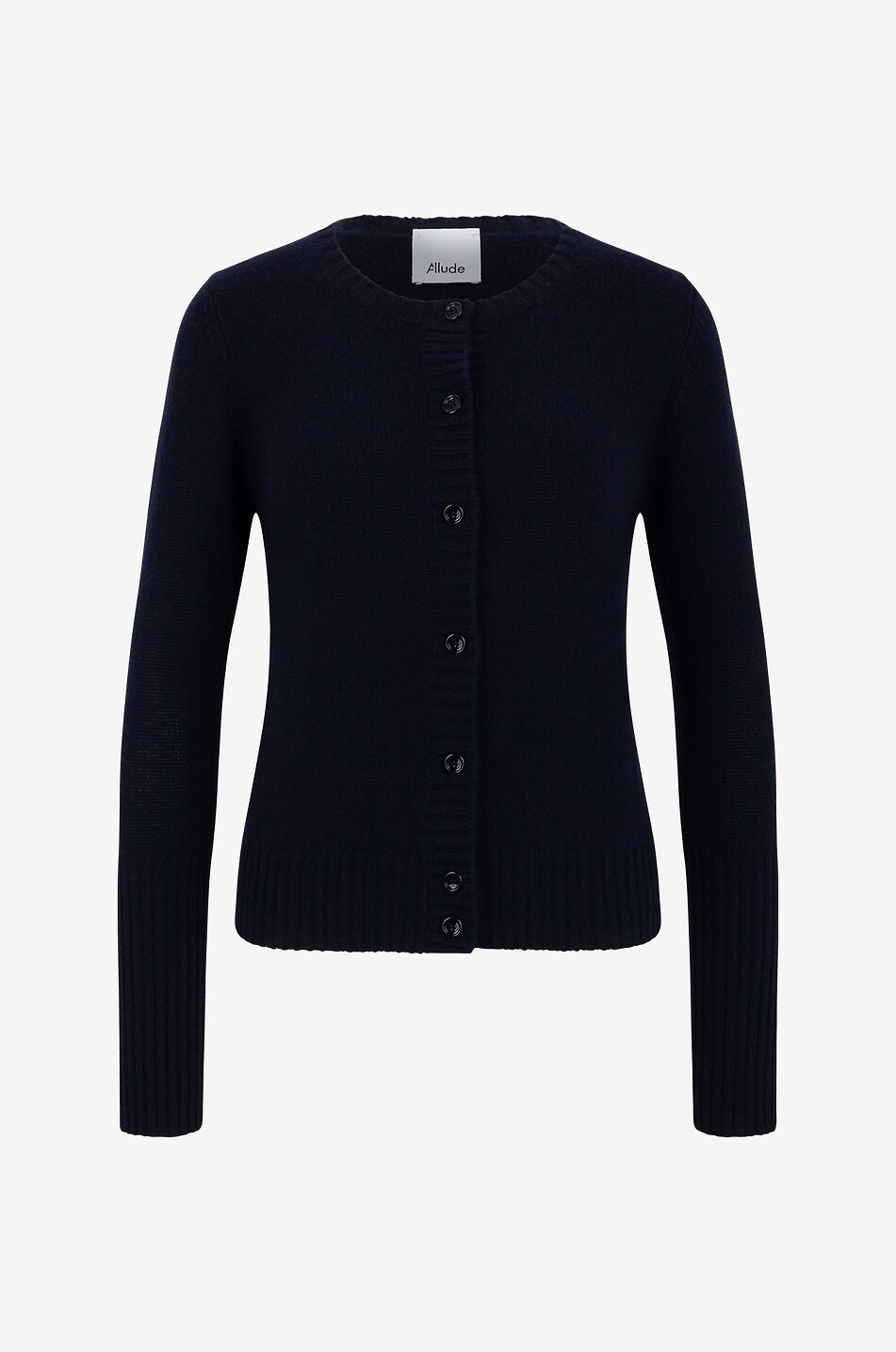 Cashmere button-down round neck cardigan