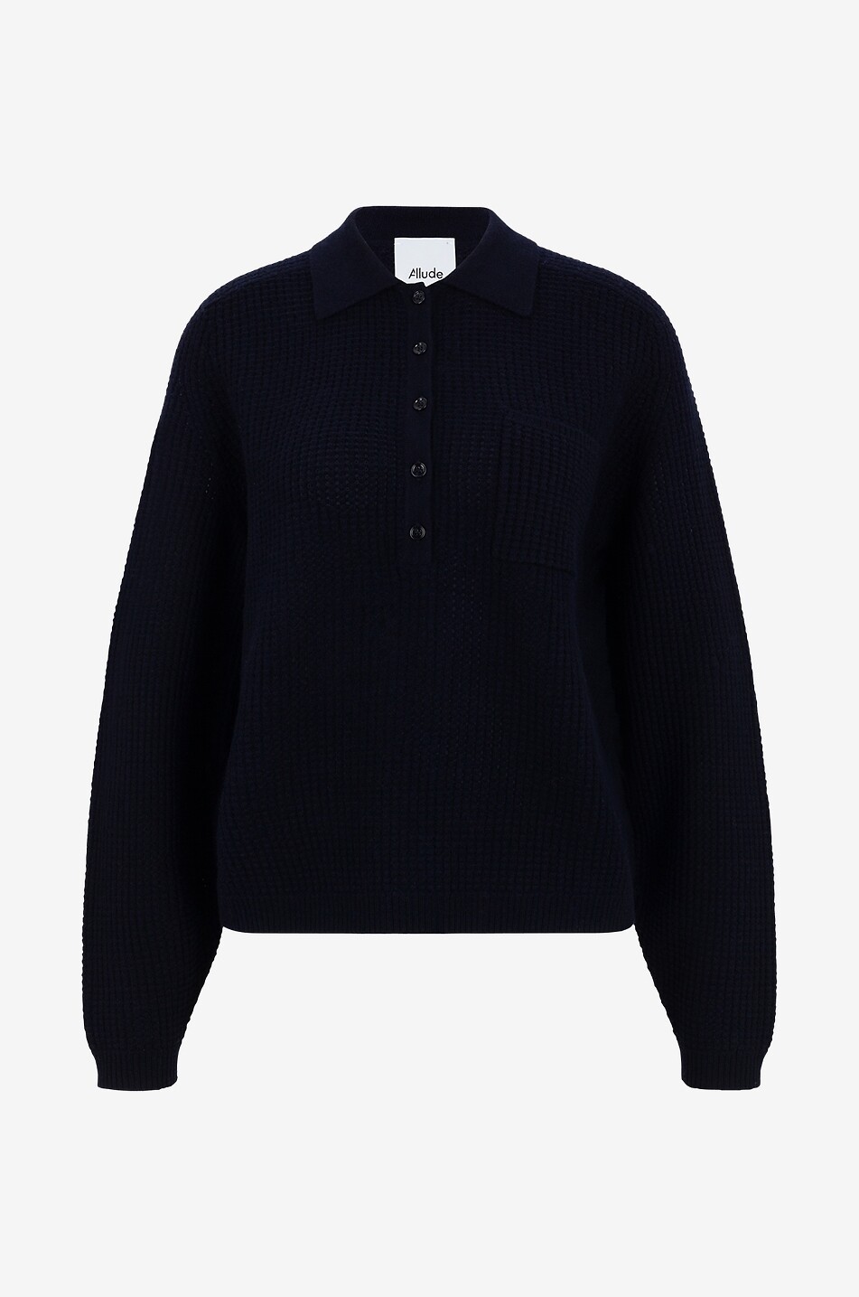 Pull polo en laine vierge et cachemire