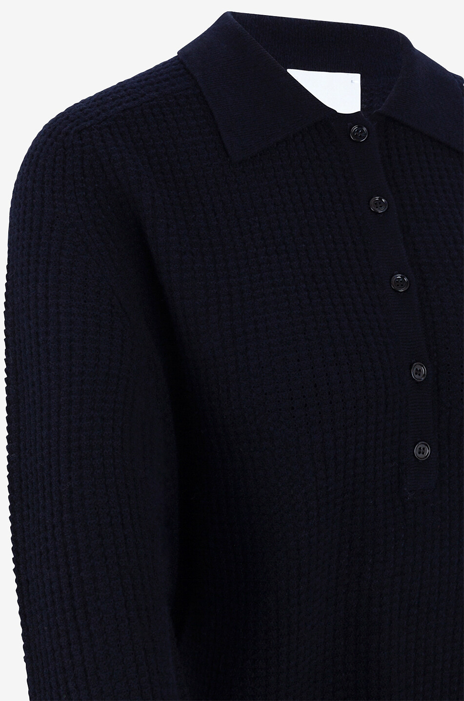 Pull polo en laine vierge et cachemire