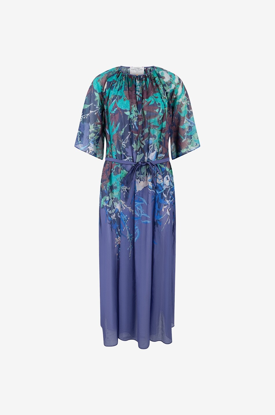 FORTE FORTE Langes Kleid aus Baumwolle und Seide Heaven Damen HELLBLAU 1