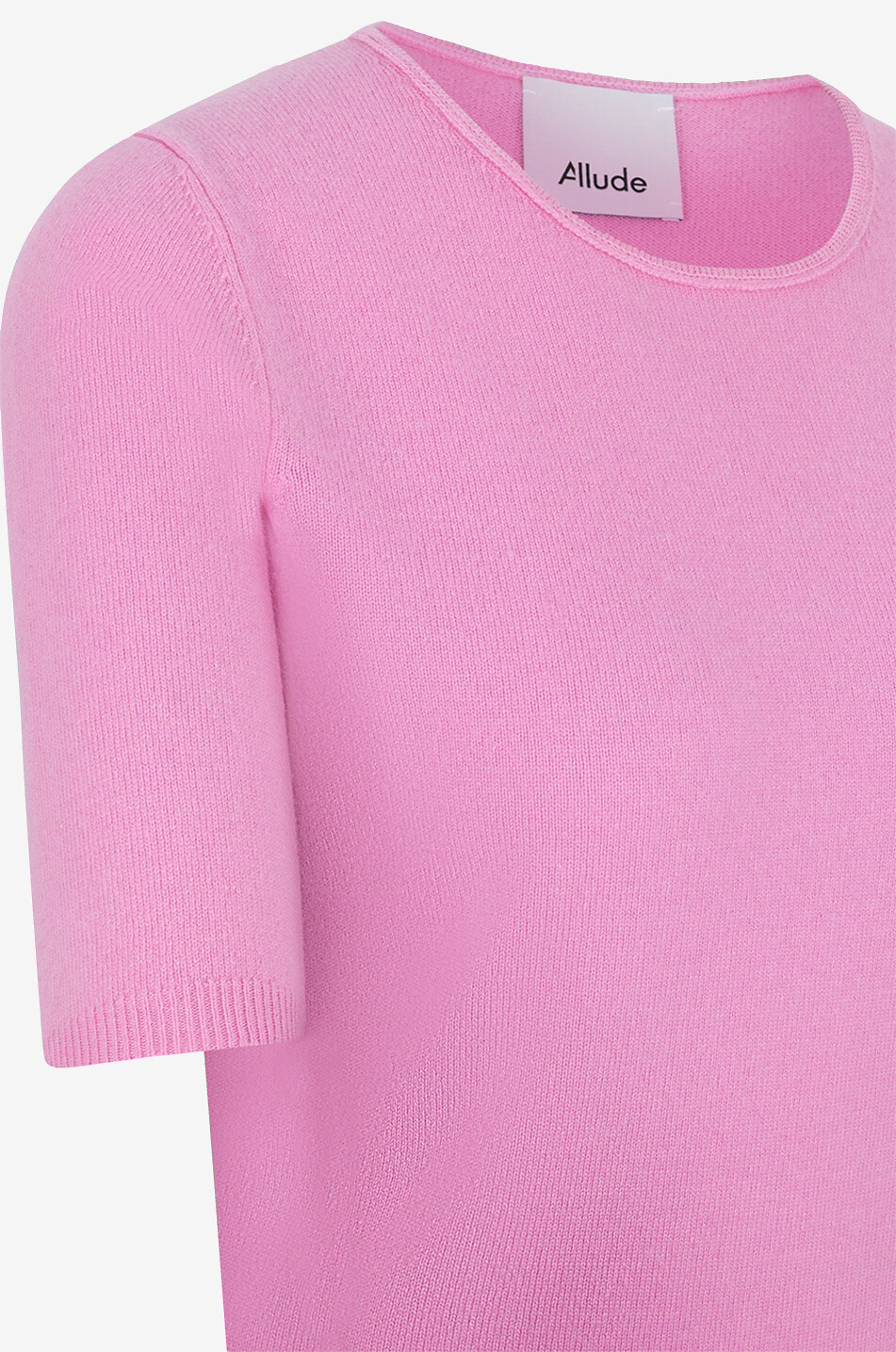 ALLUDE Cashmere and virgin wool three-quarter sleeve T-shirt Women PINK 3