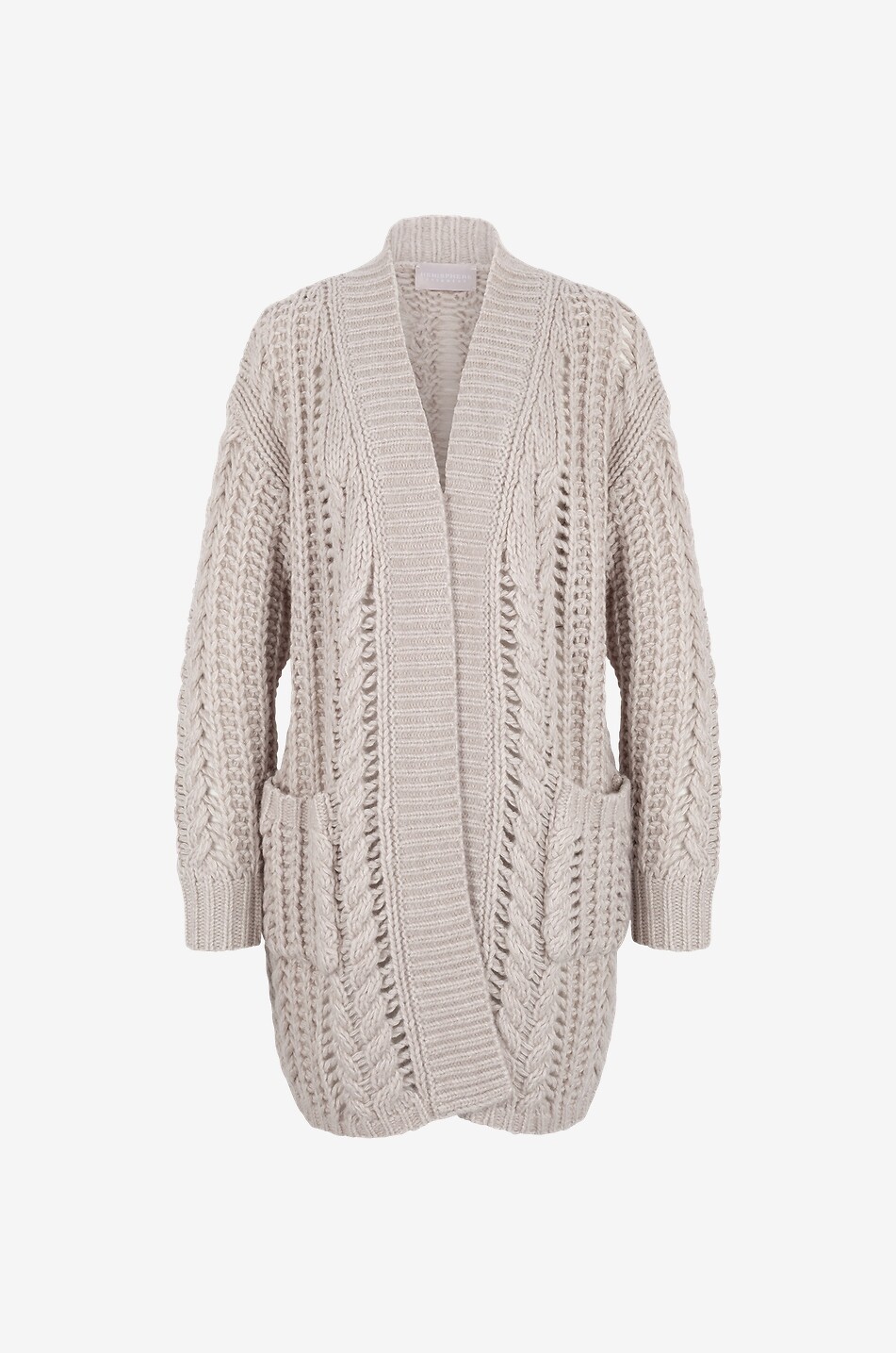 Langer Lochstrick-Cardigan aus Kaschmir und Baumwolle