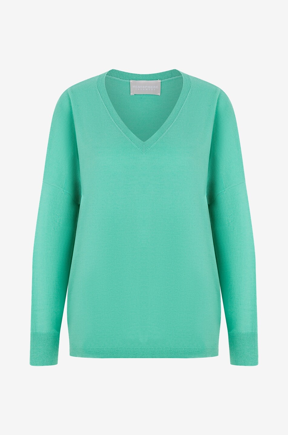 HEMISPHERE Pullover mit V-Ausschnitt aus Merinowolle Damen HELLGRÜN 1