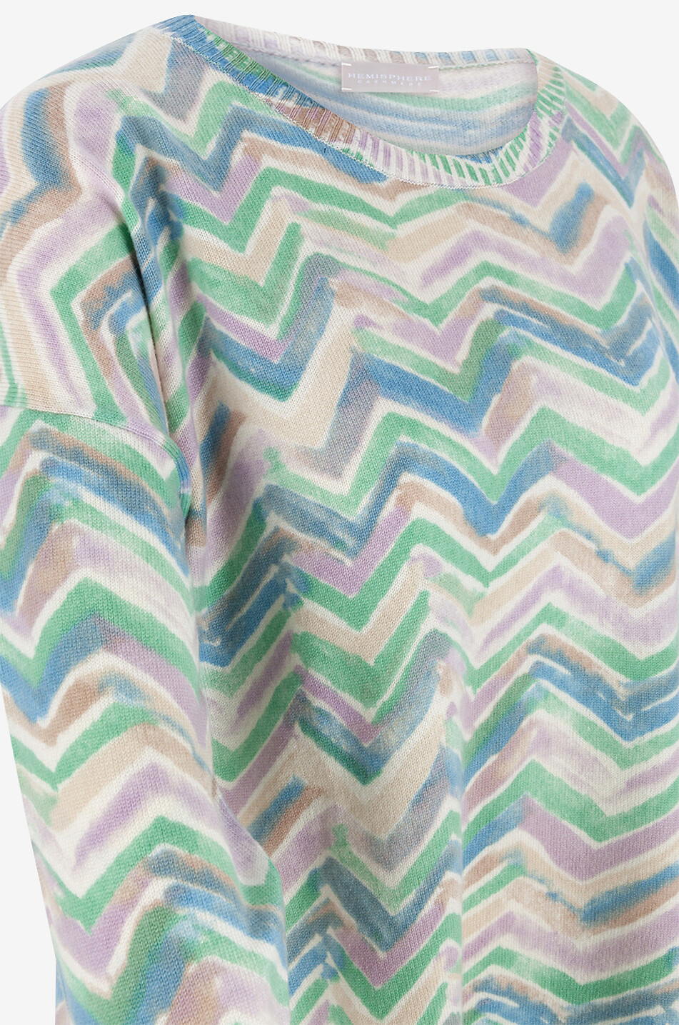 HEMISPHERE Pullover mit Rundhalsausschnitt aus Kaschmir mit Zickzackmotiv Damen BUNT 3