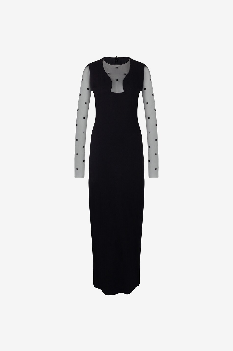 4G tulle and sablé long dress