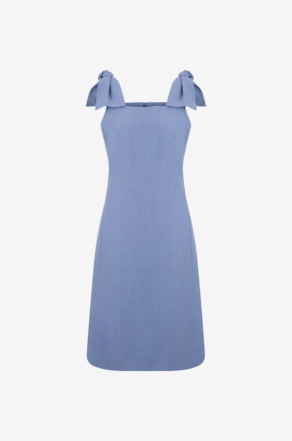 Robe midi bain de soleil en lin à noeuds