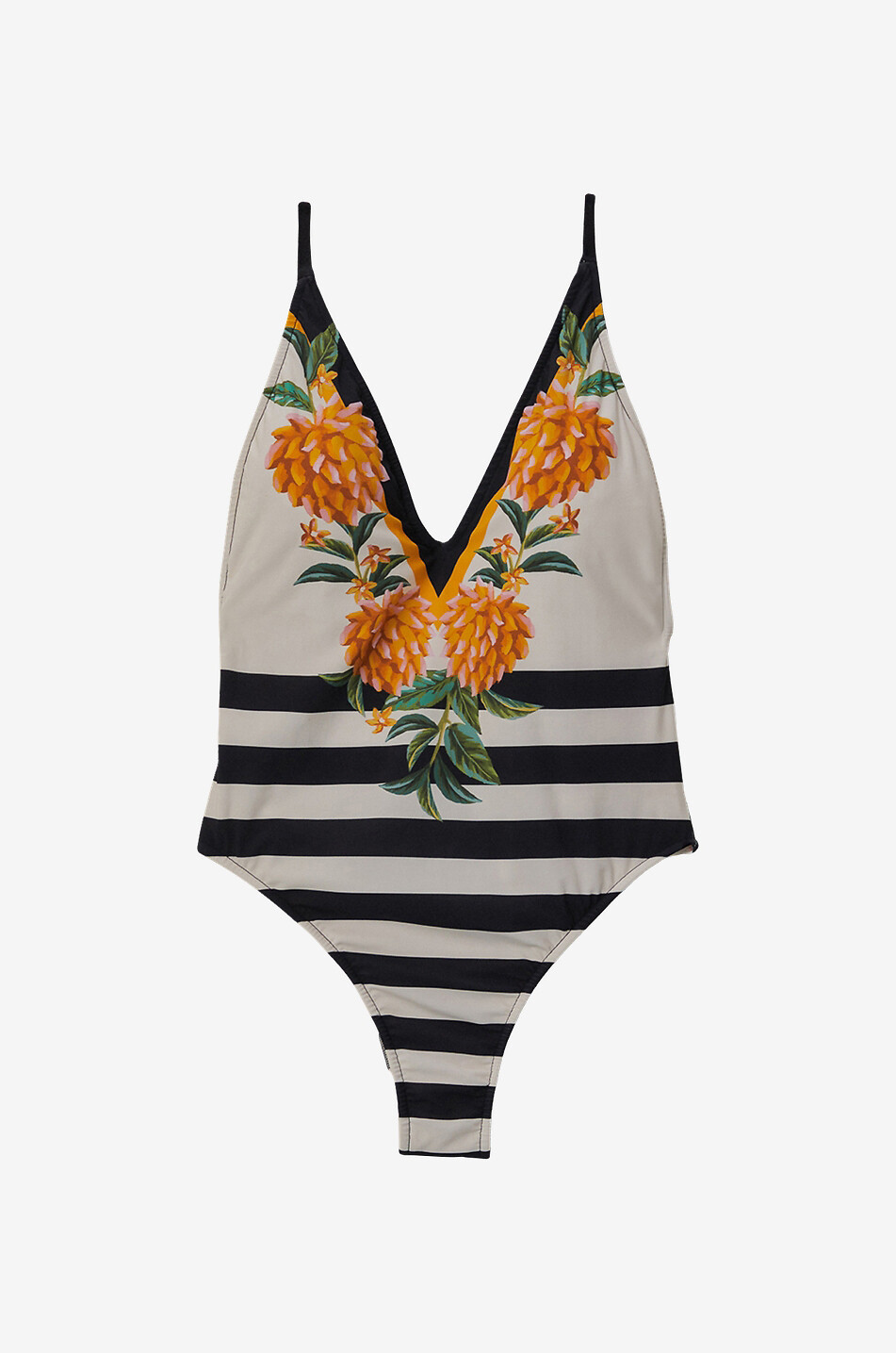Maillot de bain imprimé rayures et fleurs Biriba