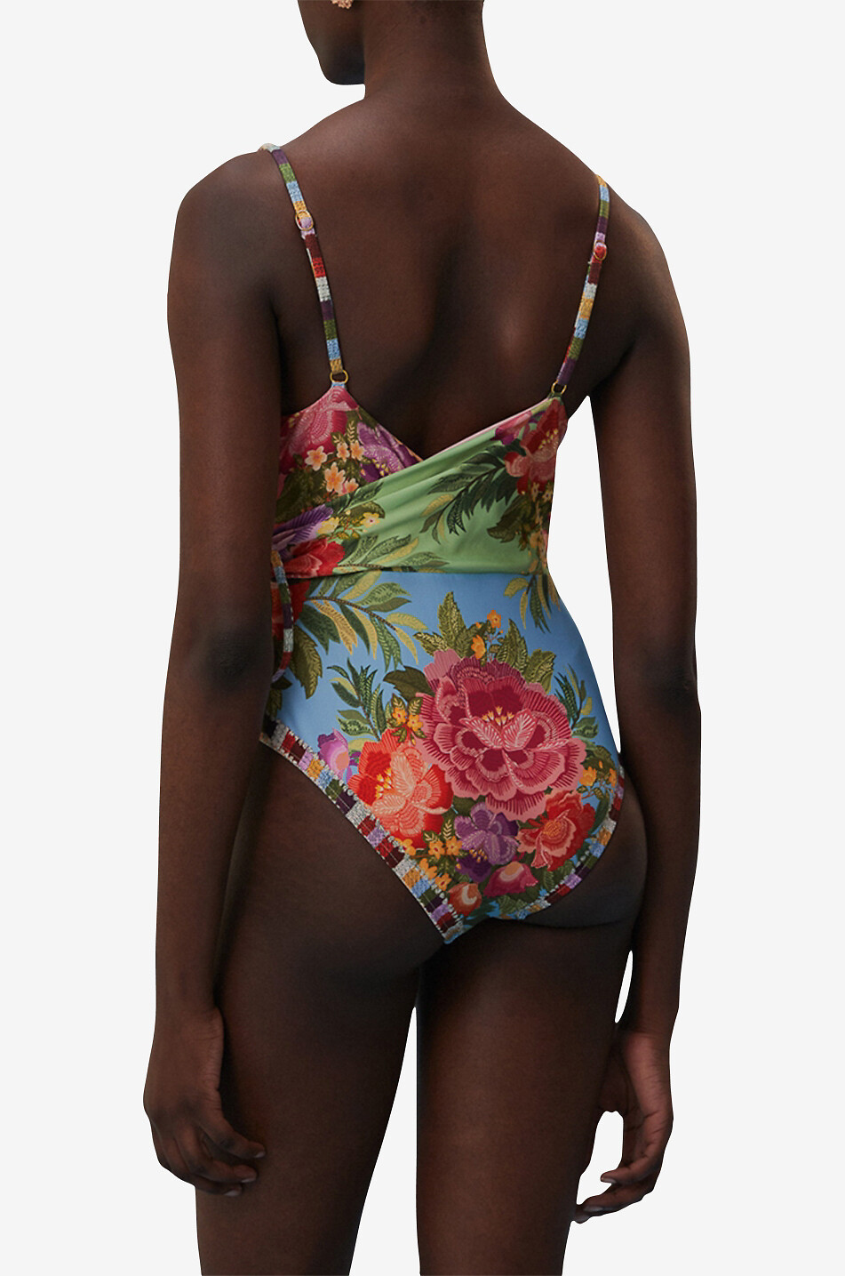 Flower Scarves printed wrap effect swimsuit