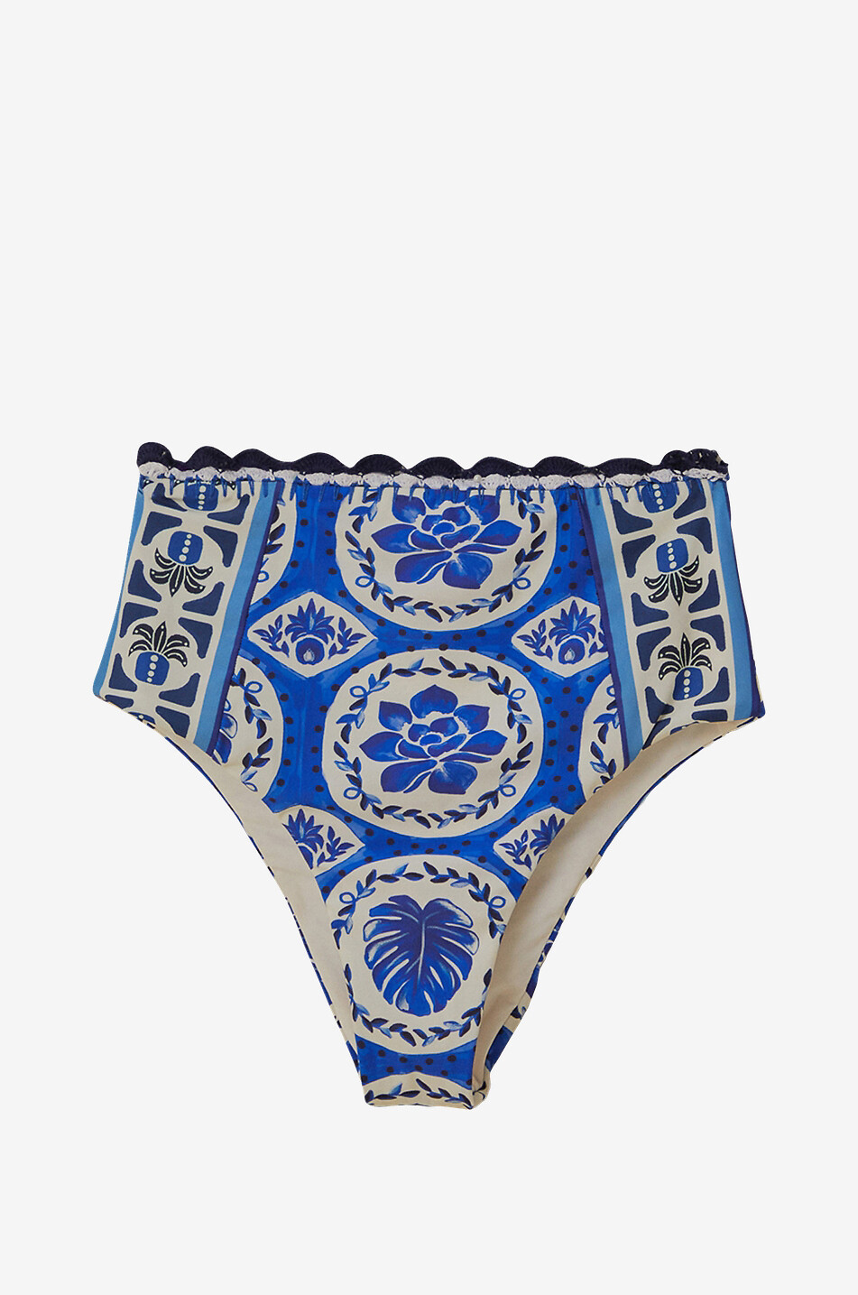 Tile Dream high-rise bikini bottoms