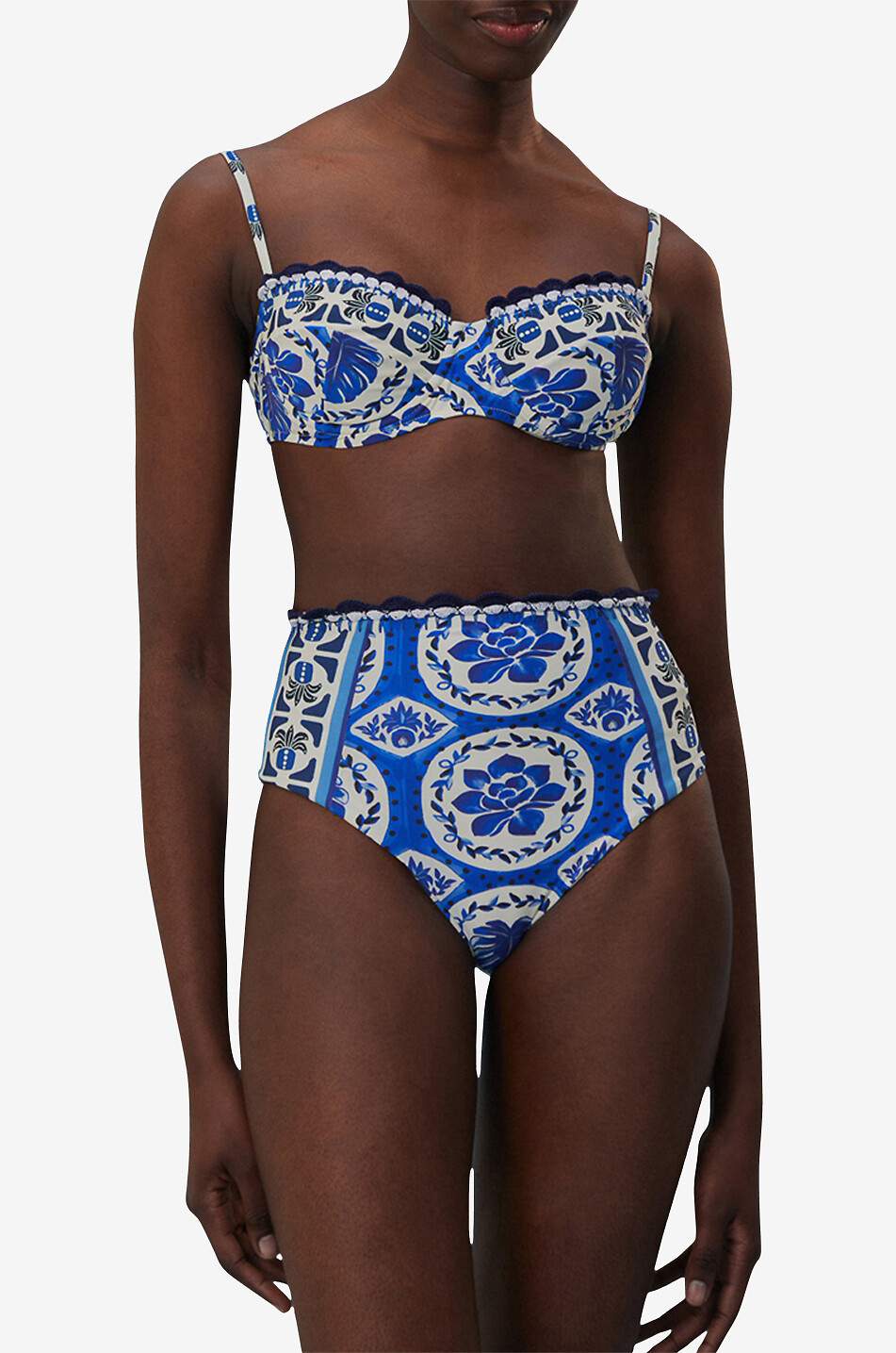 Tile Dream high-rise bikini bottoms