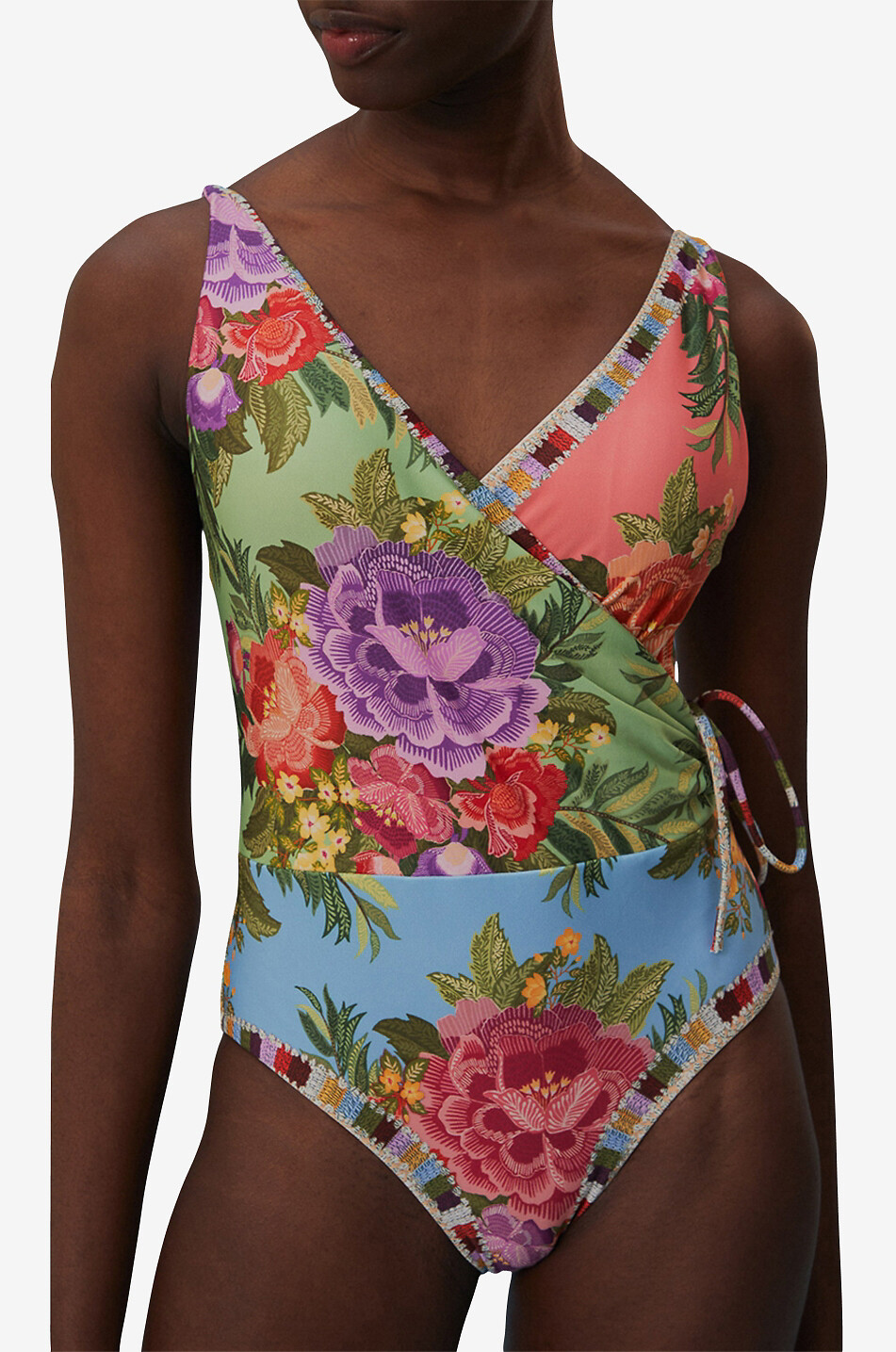 Maillot de bain cache-coeur imprimé Flower Scarves
